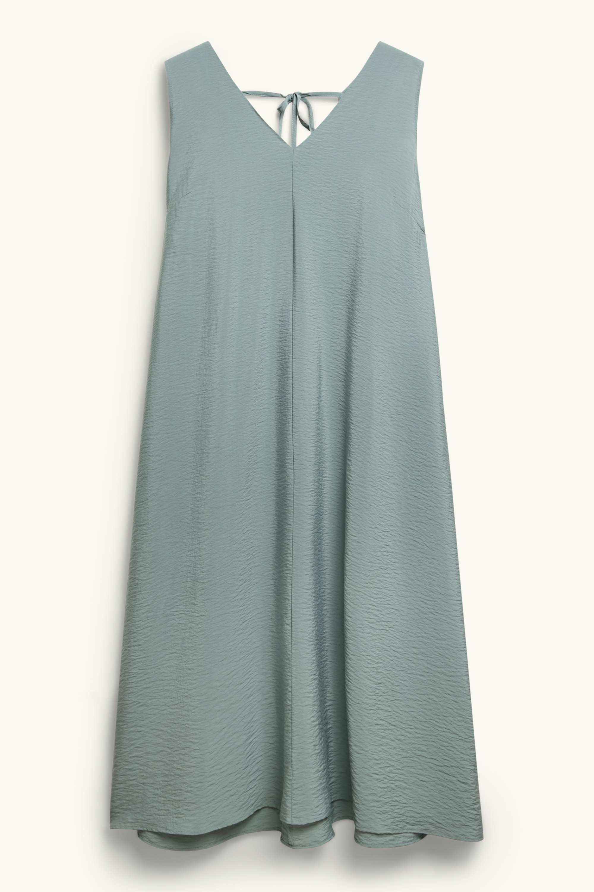 A-line dress with V-neck and viscose mint green