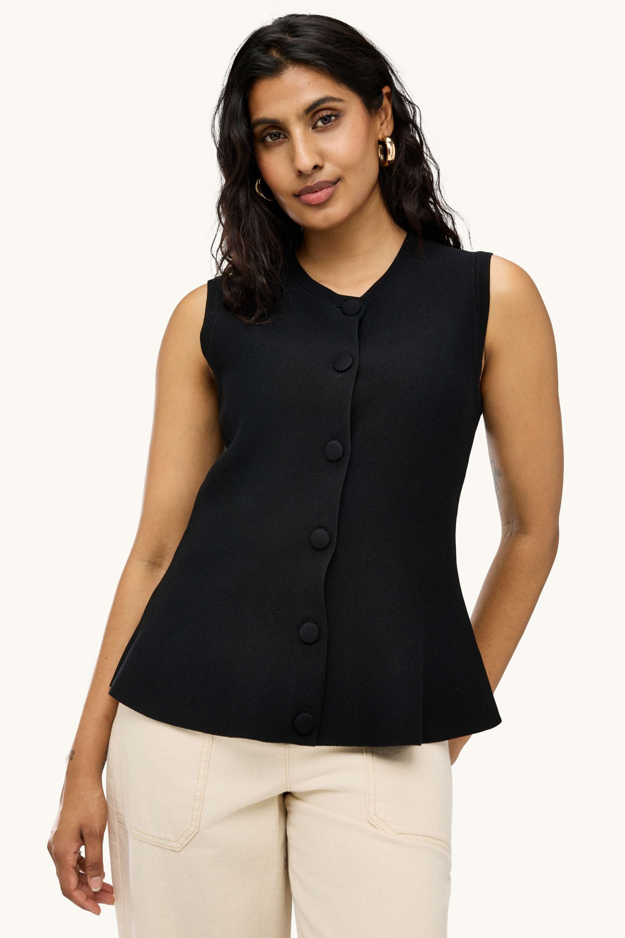 Knitted waistcoat black