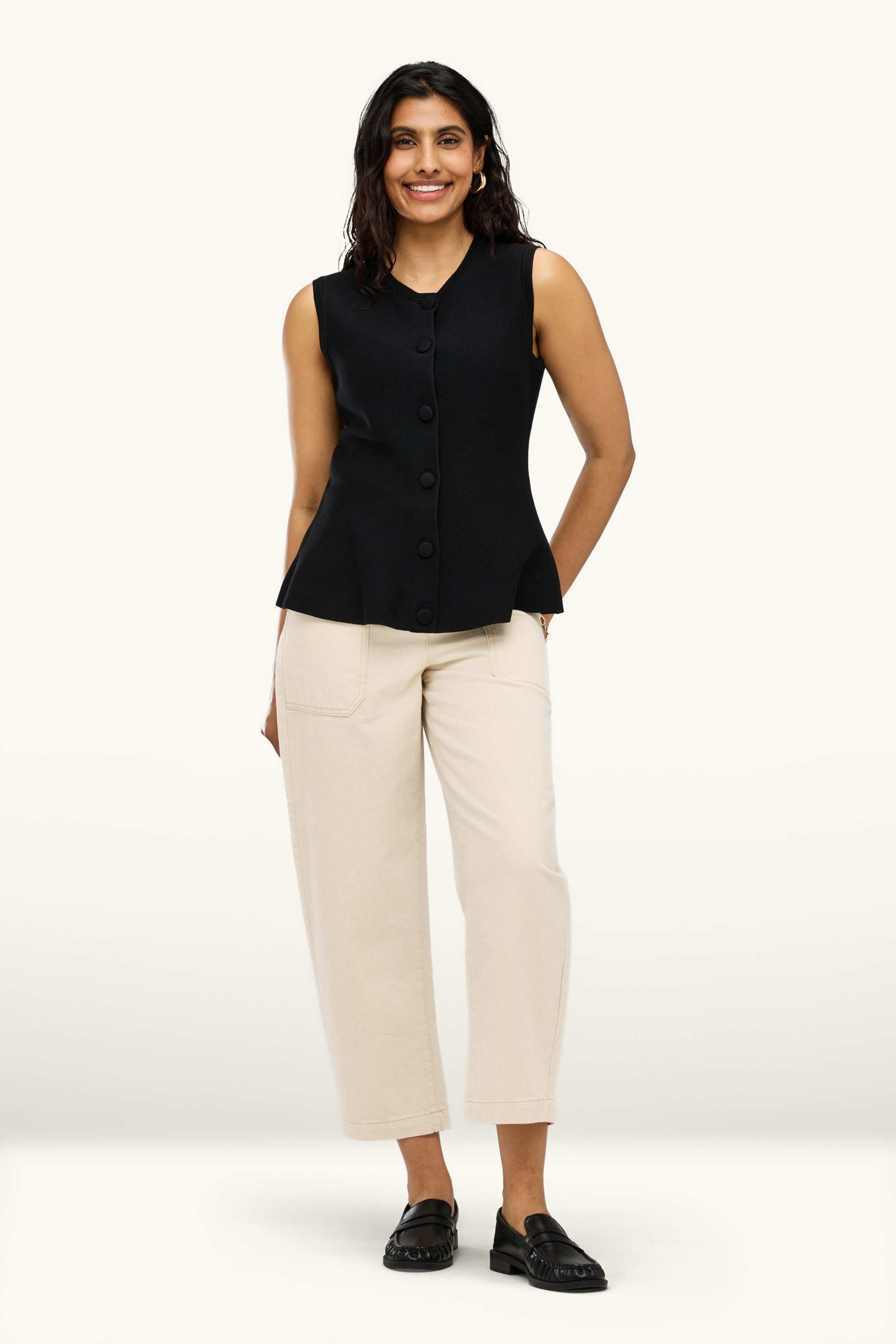 Knitted waistcoat black