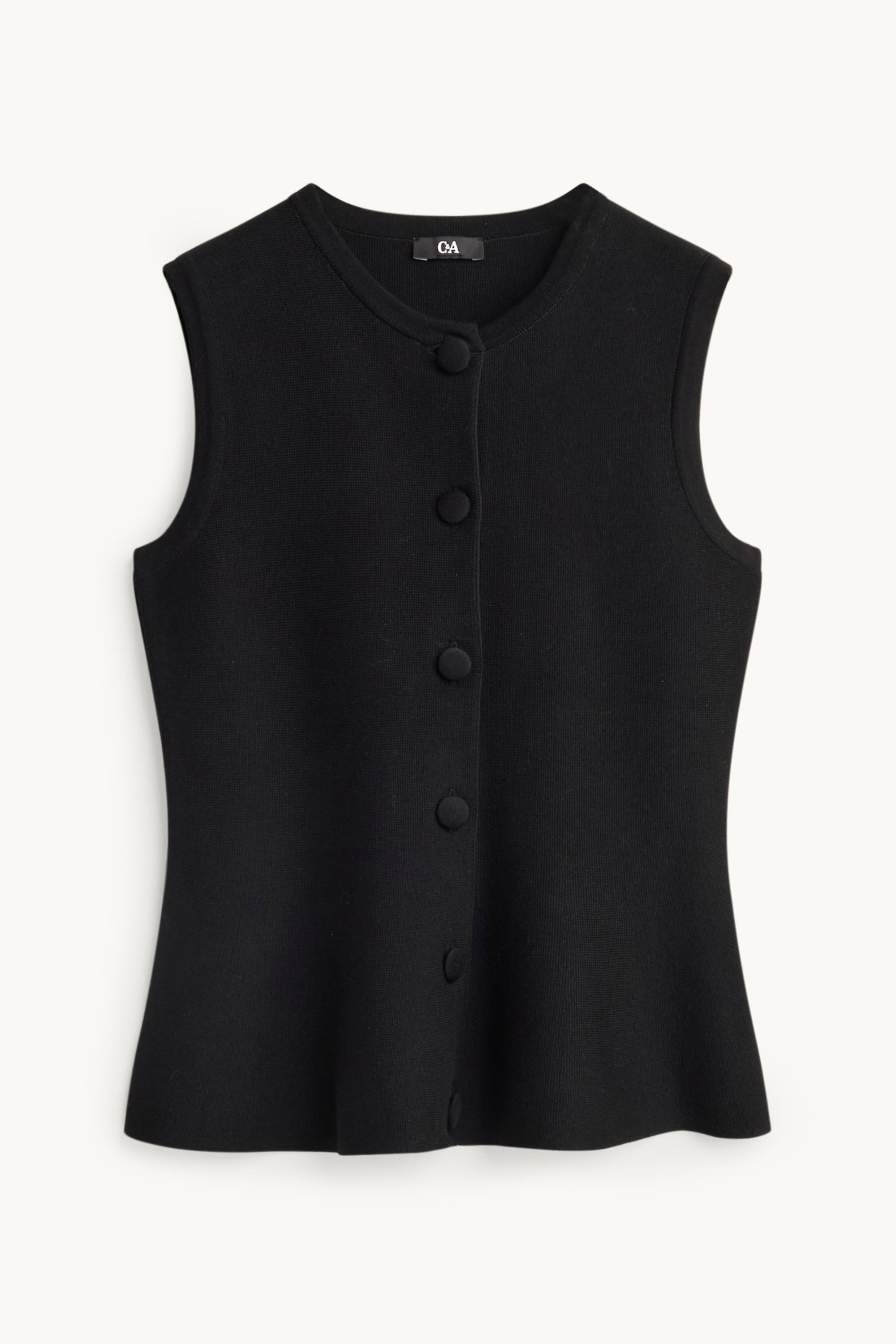 Knitted waistcoat black