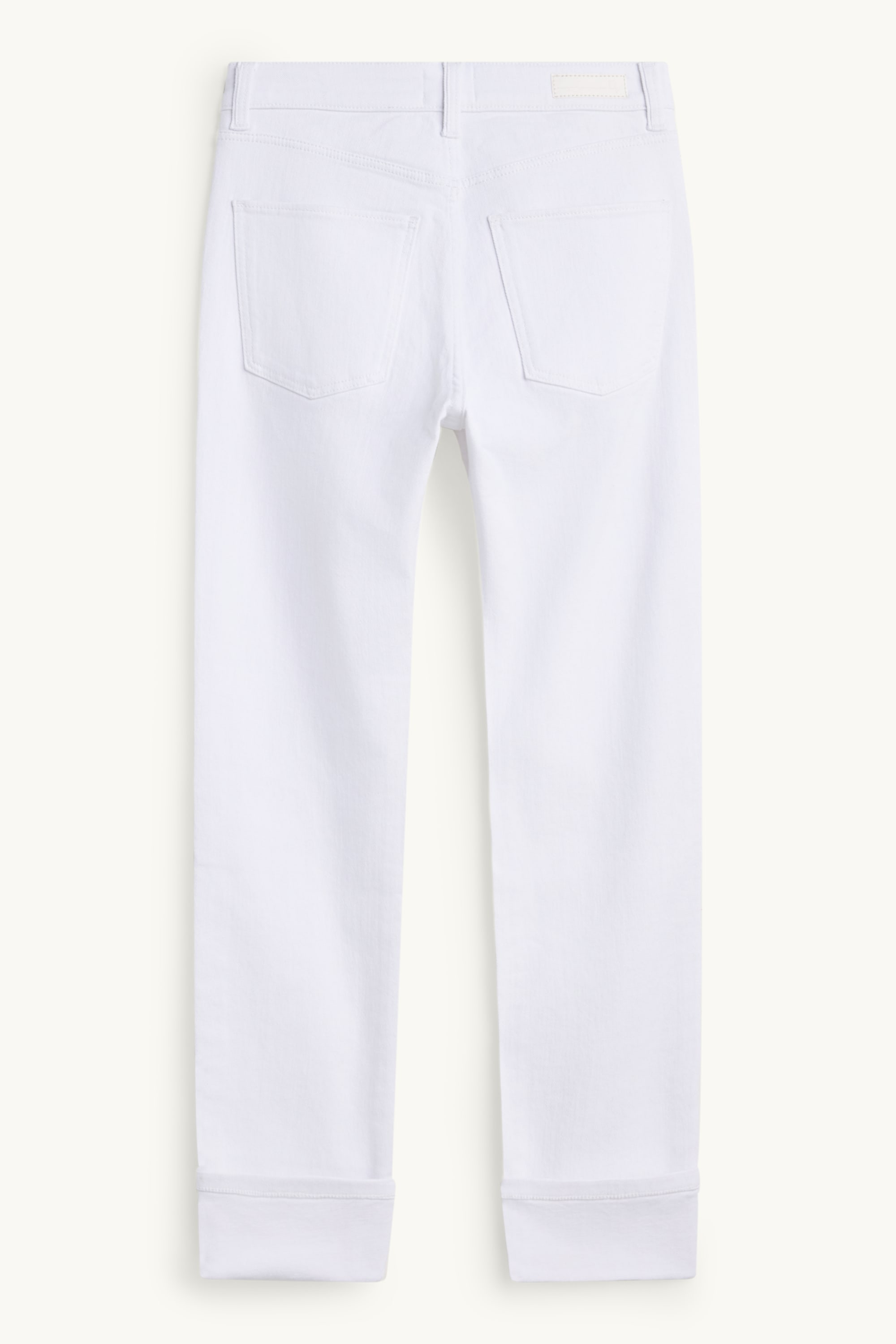 Cropped straight jeans - mid-rise waist white
