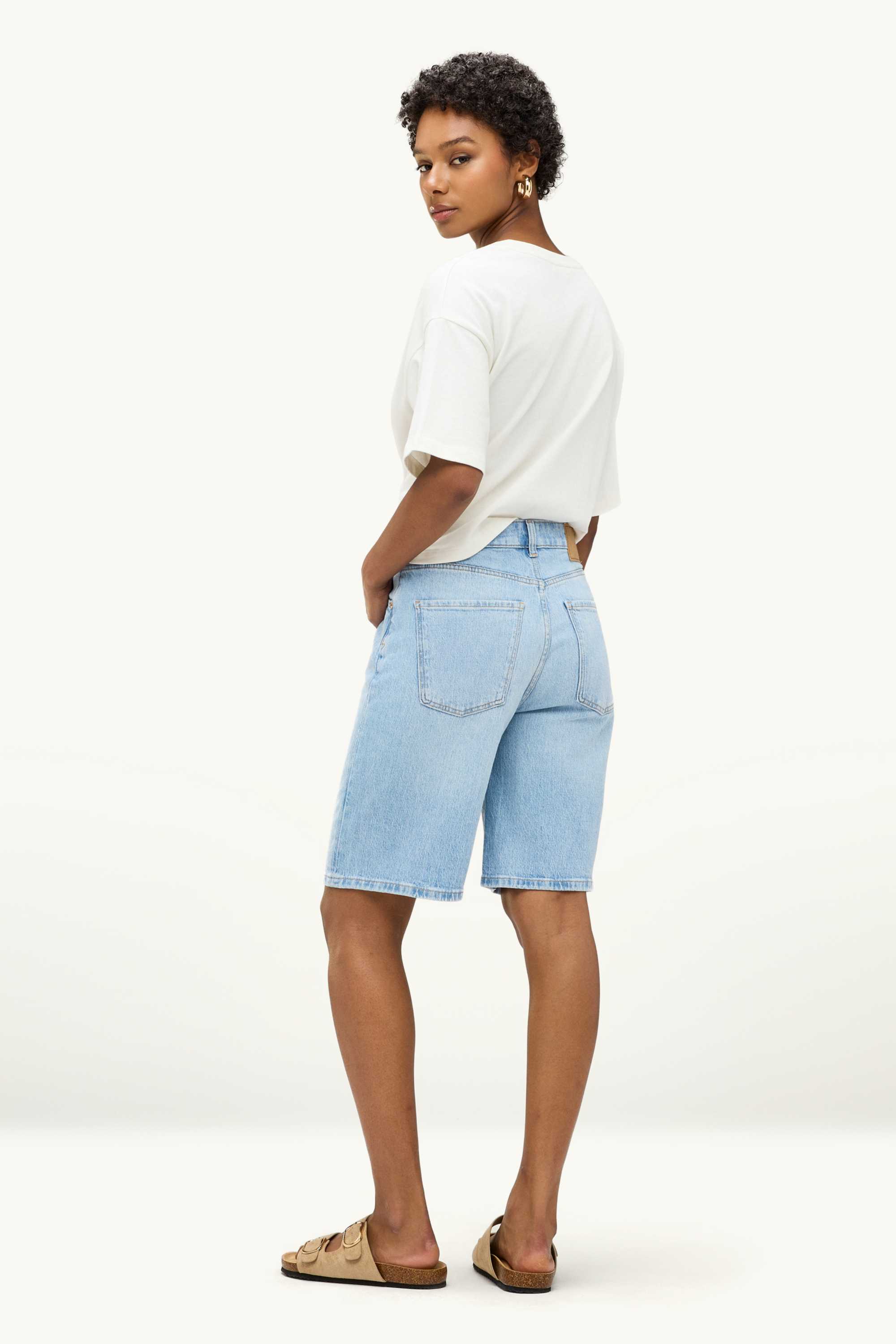 Jorts - high waist denim-light blue
