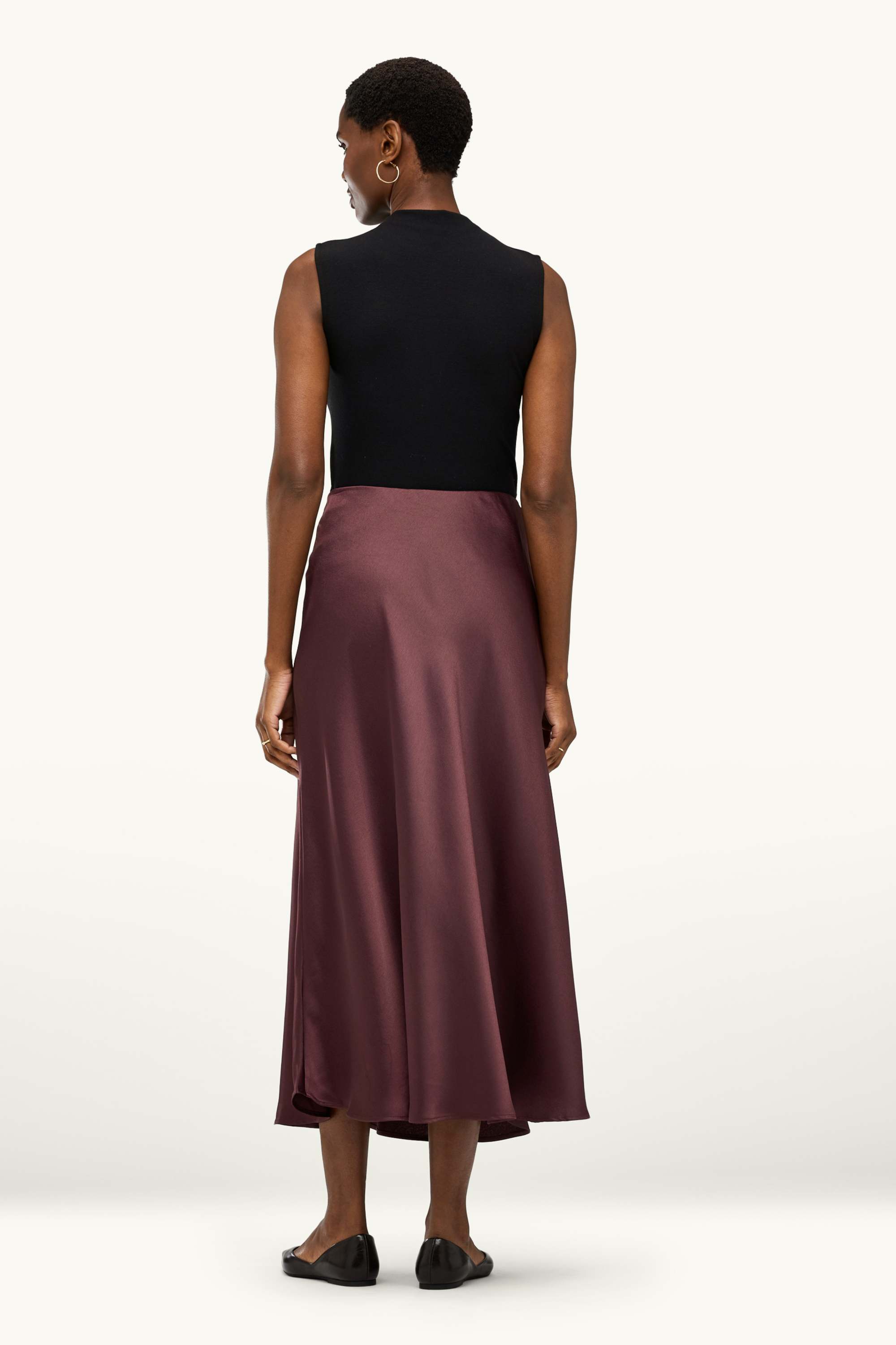Satin skirt bordeaux