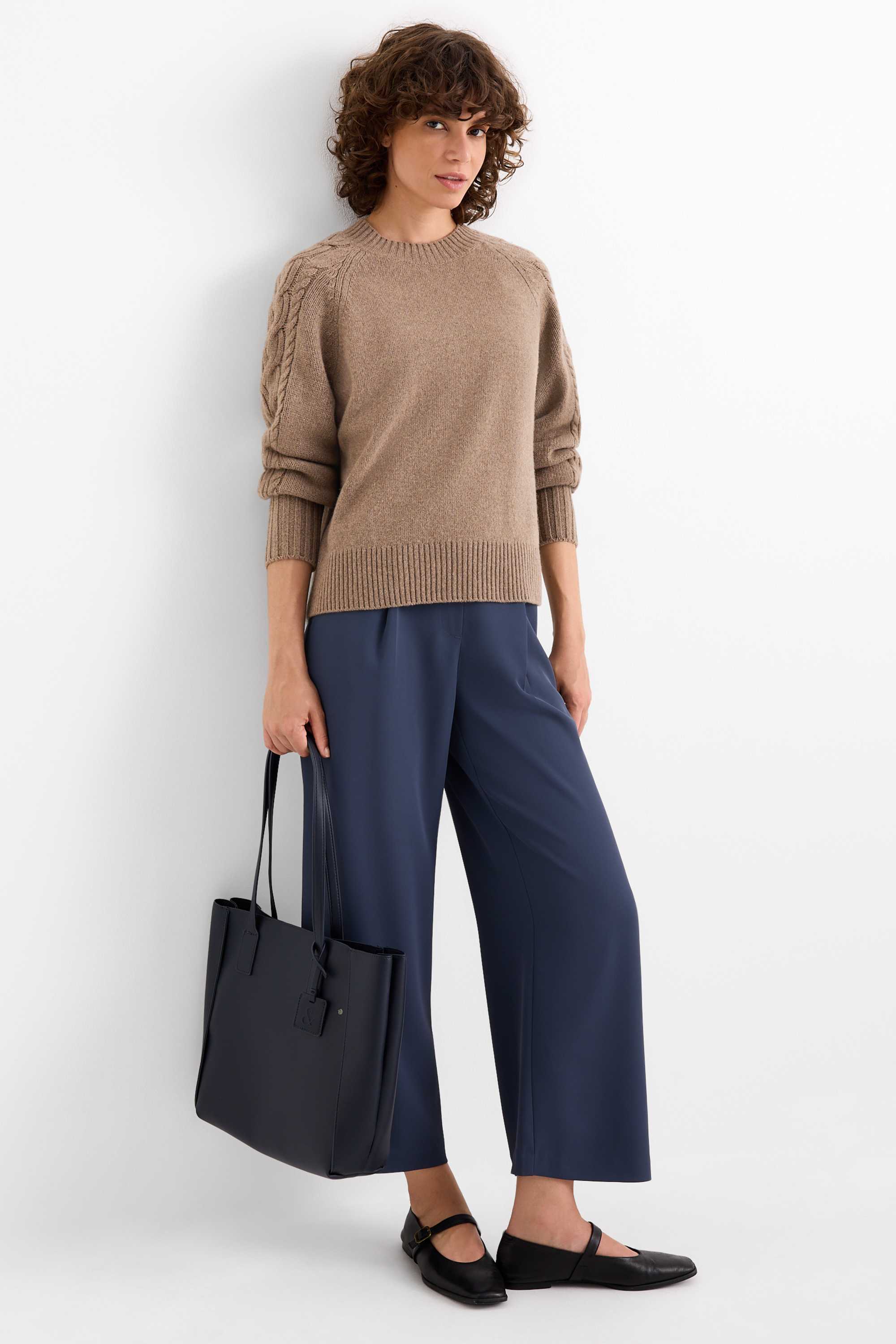 Cashmere jumper light brown