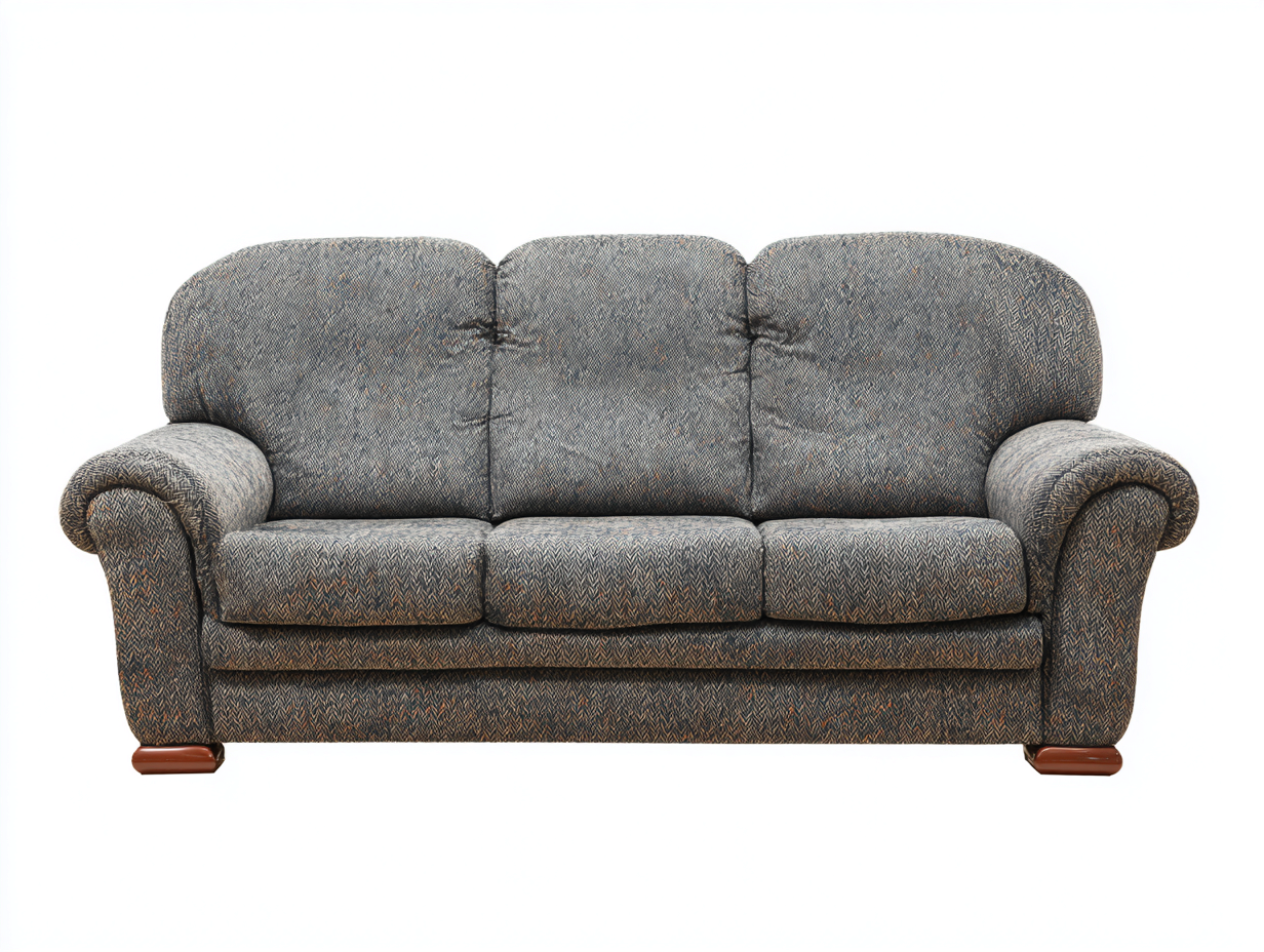 Divani a 3 posti in tessuto grigio per soggiorno 218x93x90 cm - stile classico confortevole