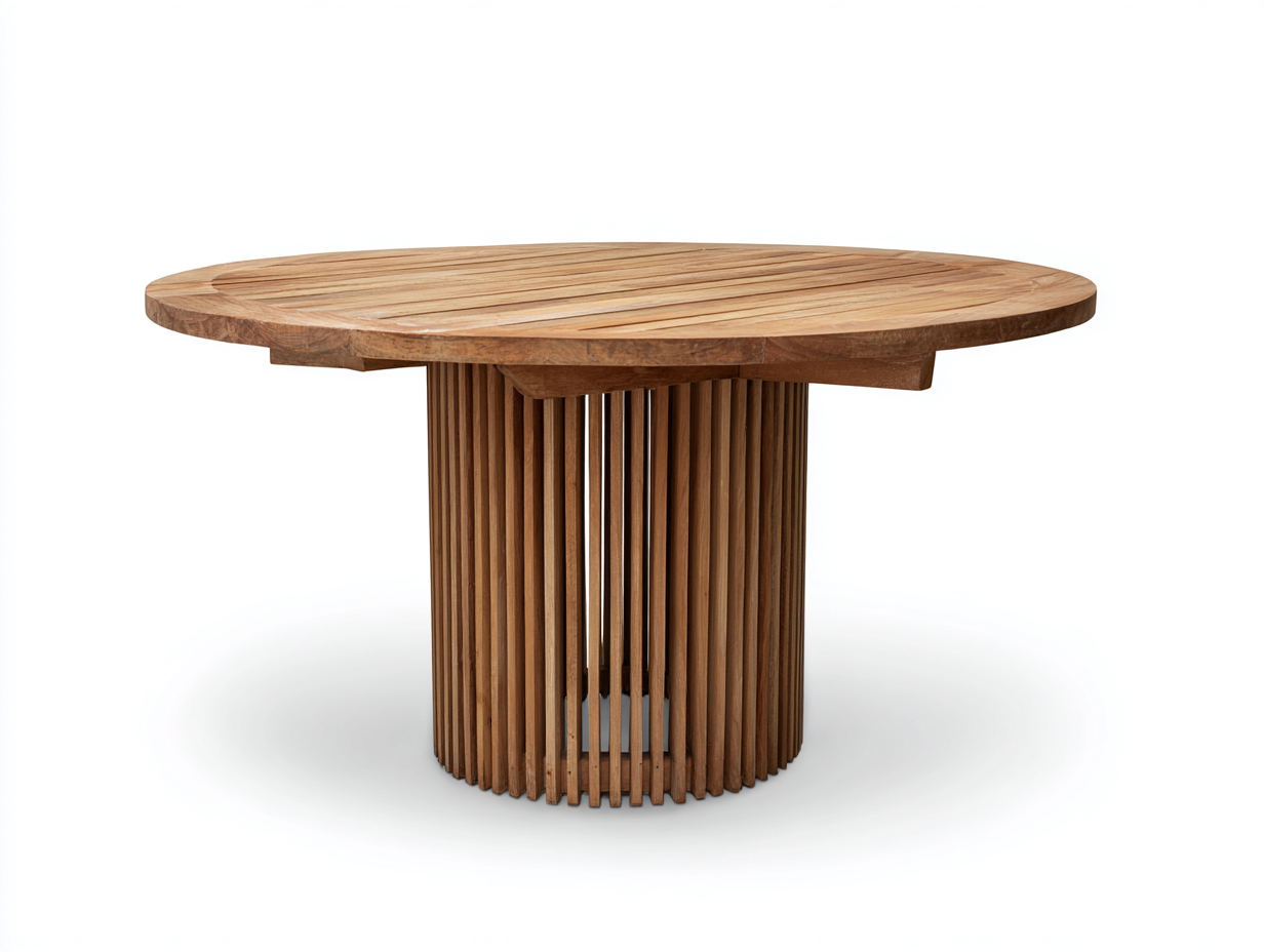 Tavolo da giardino in legno 120x120x75 cm - naturale - design moderno per esterno