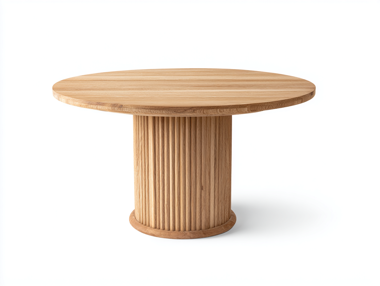 Tavolo da giardino in legno 120x120x75 cm - naturale chiaro - design moderno rotondo per esterno