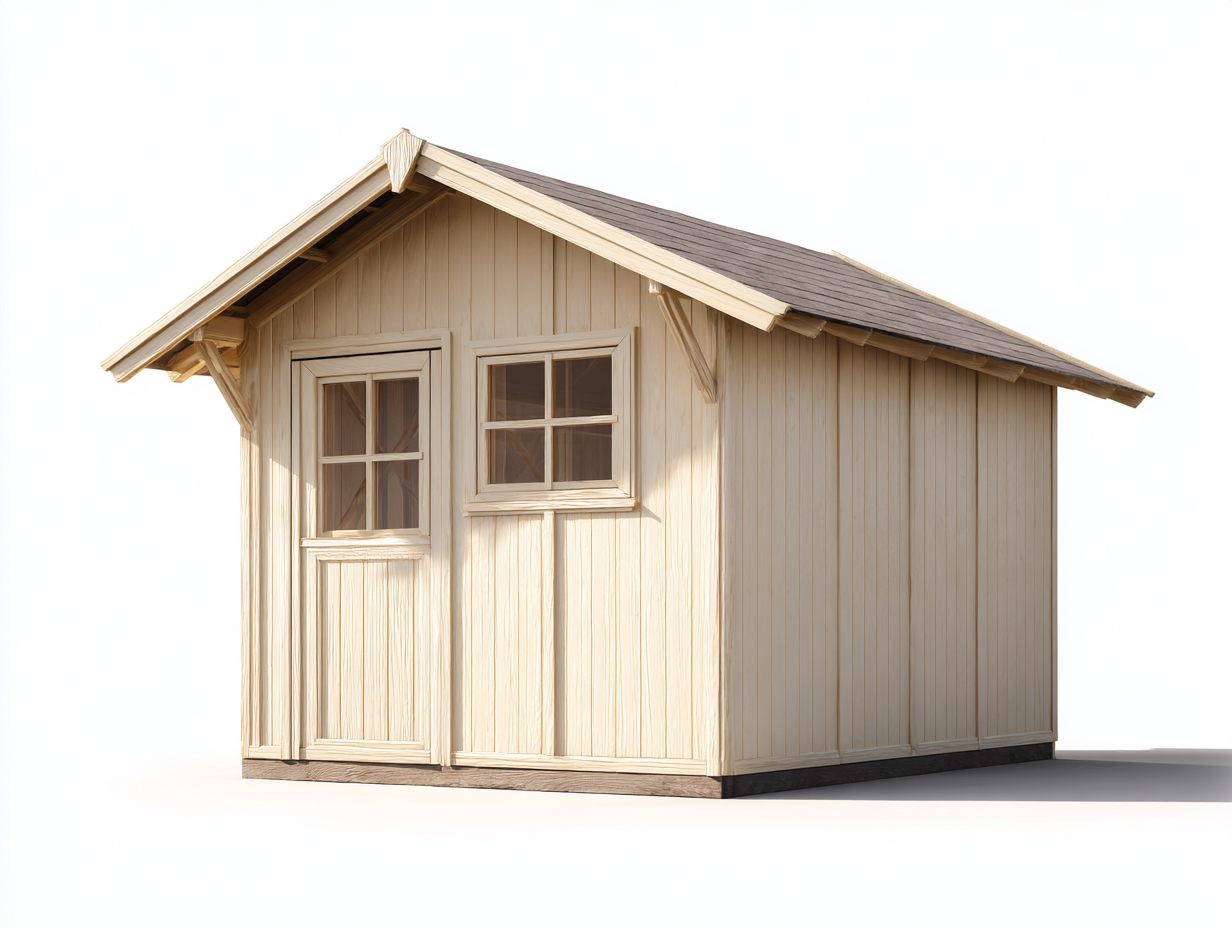 Casetta da giardino in legno naturale 245x210x238 cm per esterno - tetto inclinato - design tradizionale
