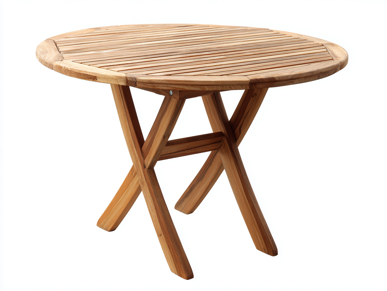 Tavolo da giardino in legno di teak 120x120x75 cm marrone naturale - stile classico per esterno