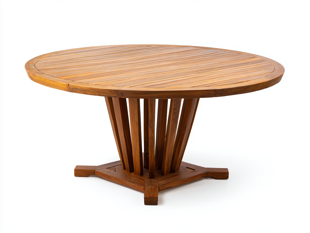 Tavolo da giardino in legno di teak 150x150x75 cm marrone naturale - stile classico per esterno