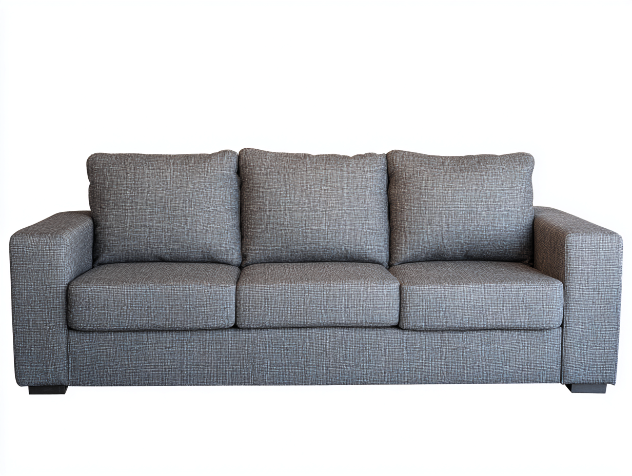 Divani a 3 posti in tessuto grigio chiaro per soggiorno 224x94x88 cm - design moderno minimale