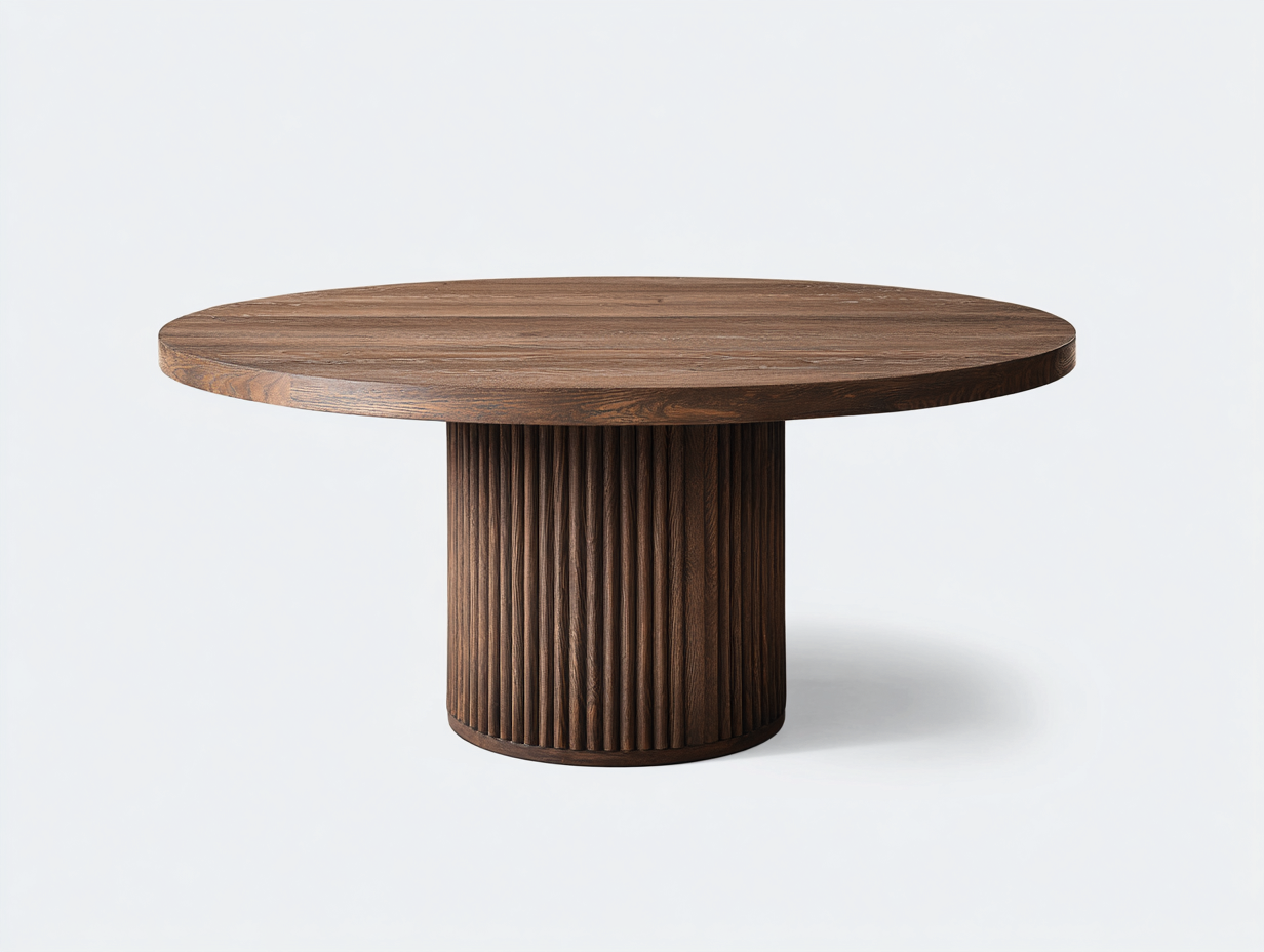 Tavolo da giardino in legno 130x130x75 cm - marrone scuro - design moderno rotondo per esterno