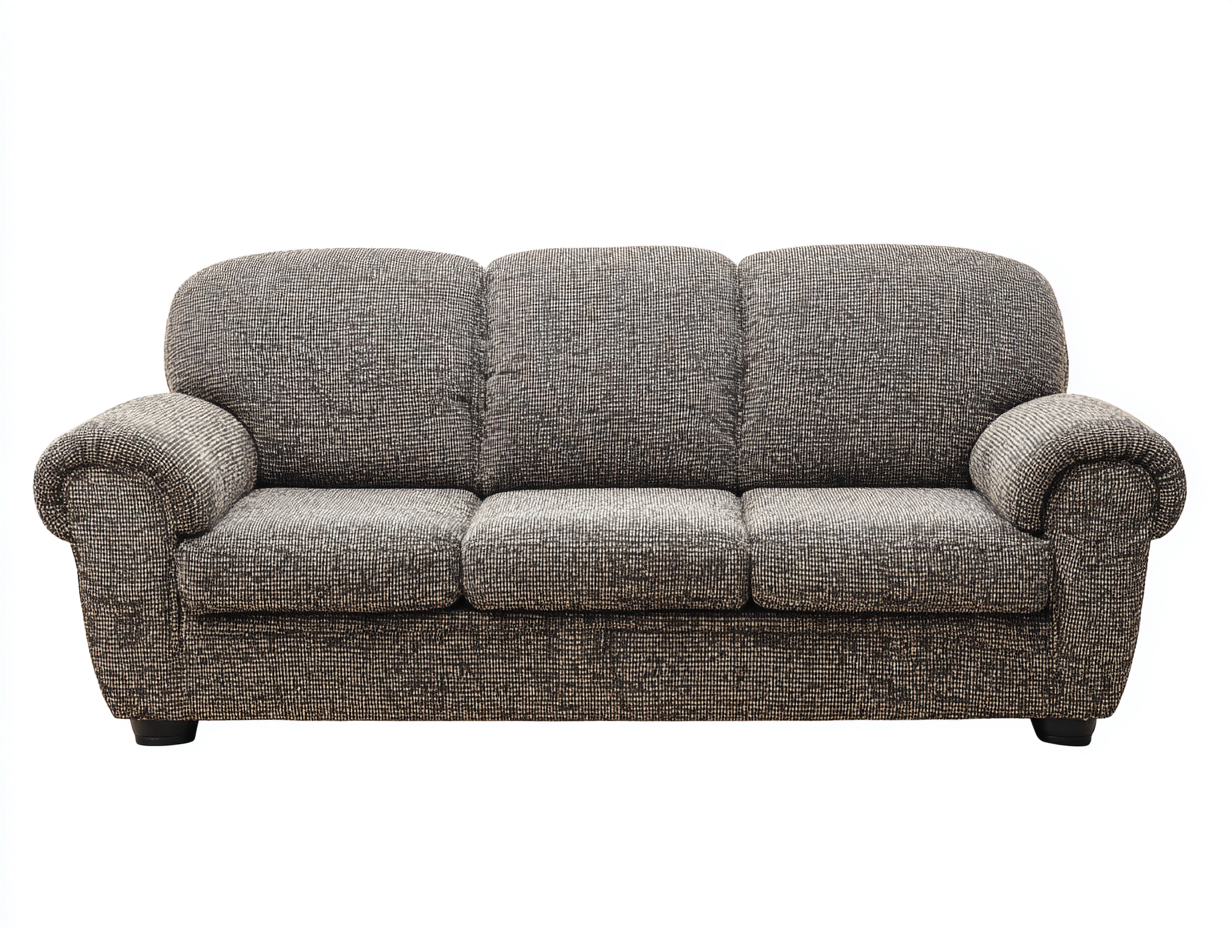 Divani a 3 posti in tessuto grigio scuro per soggiorno 220x95x91 cm - comfort classico