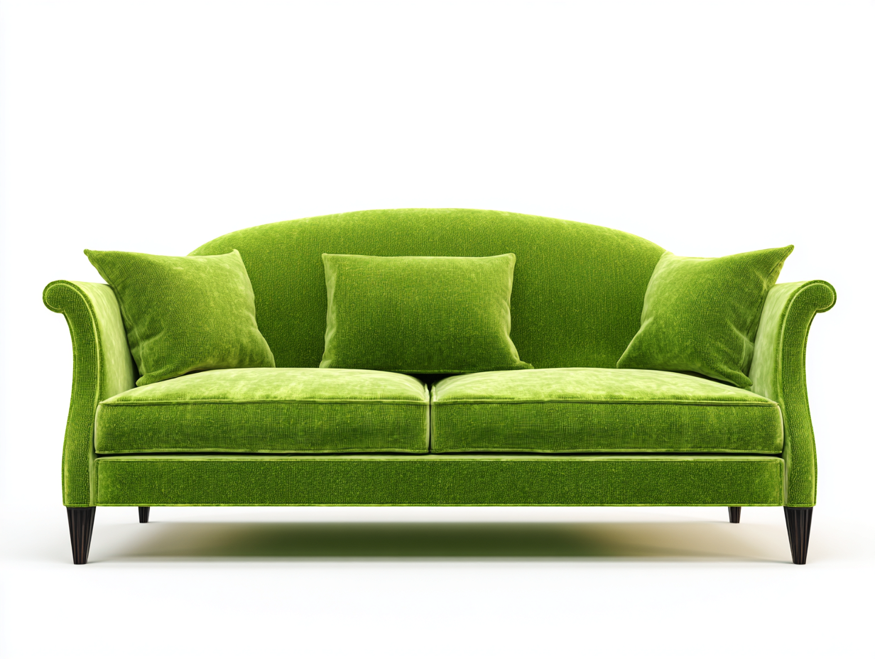 Divani a 3 posti in tessuto verde per soggiorno 205x88x86 cm - stile elegante