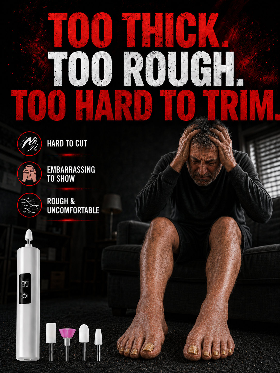 🔥 3 MINUTES A DAY TO TRANSFORM THICK, YELLOW, FUNGUS-DAMAGED NAILS! 🔥 The Powerful At-Home Electric Nail Polisher That Rapidly Thins, Smooths and Restores a Cleaner, Healthier-Looking Finish. ⚡🦶