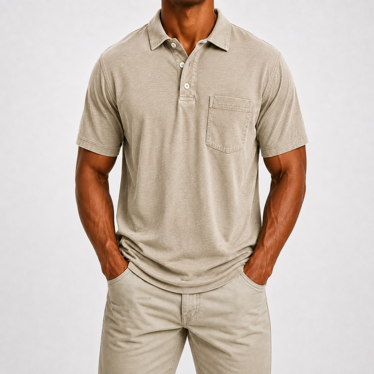 Limited Deal 8-Pack Men's Washed Cotton Blend Pocket Polo Shirts, Lightweight Breathable 3-Button Relaxed Fit