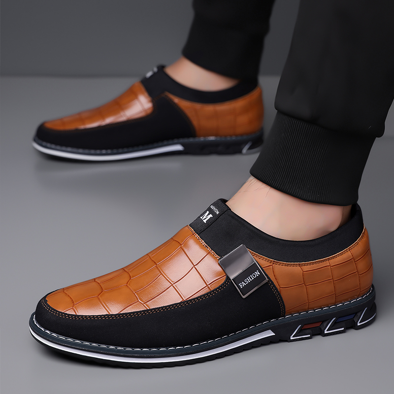⏰Saisonaler Abverkauf🔥Modische Herrenschuhe aus Kalbsleder im Karomuster