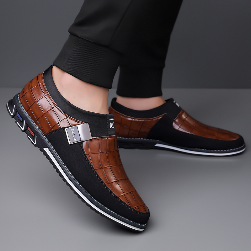 ⏰Saisonaler Abverkauf🔥Modische Herrenschuhe aus Kalbsleder im Karomuster