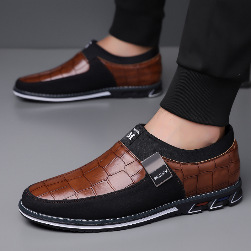⏰Saisonaler Abverkauf🔥Modische Herrenschuhe aus Kalbsleder im Karomuster