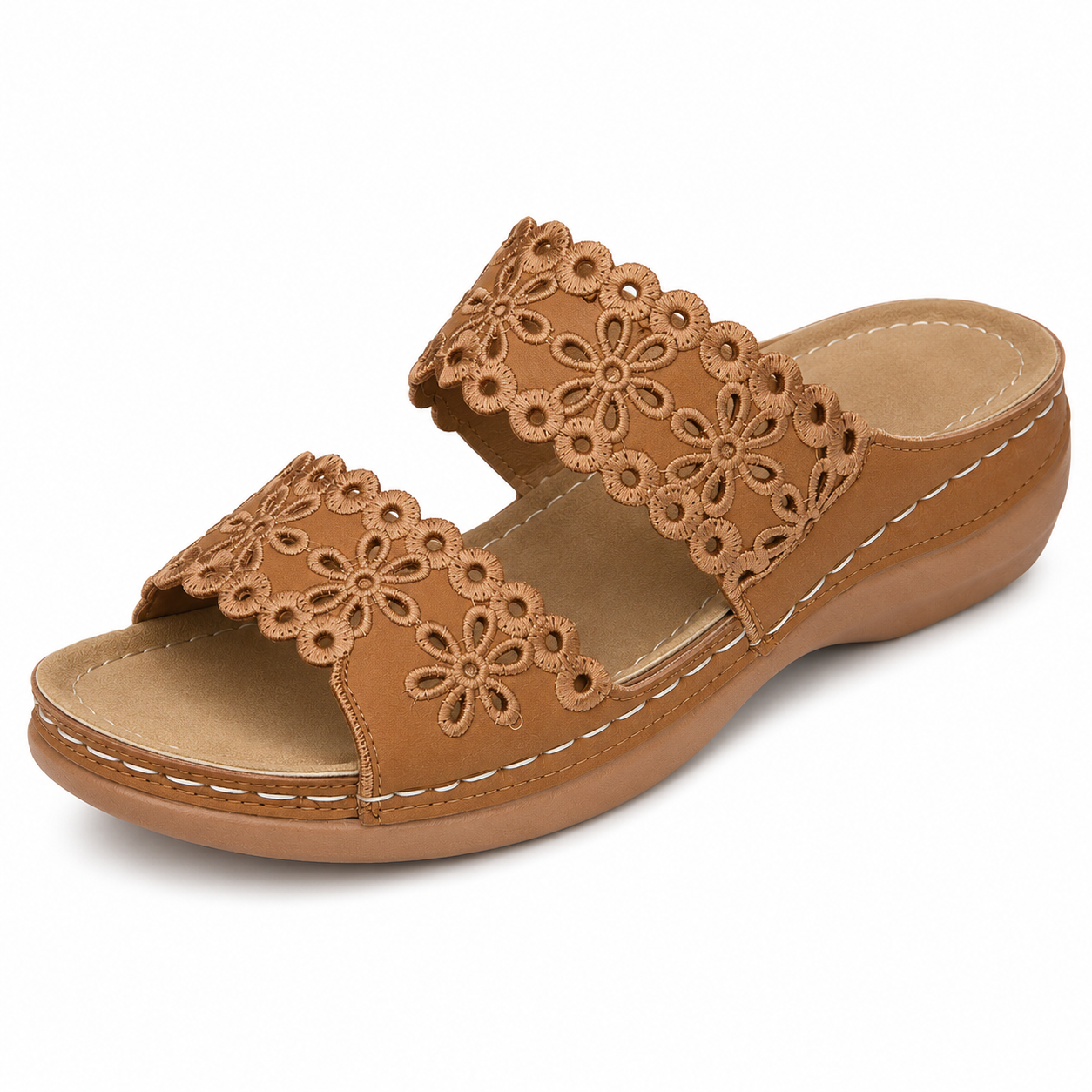 Vintage-Slipper-Sandalen mit flachem Absatz im schlichten Design