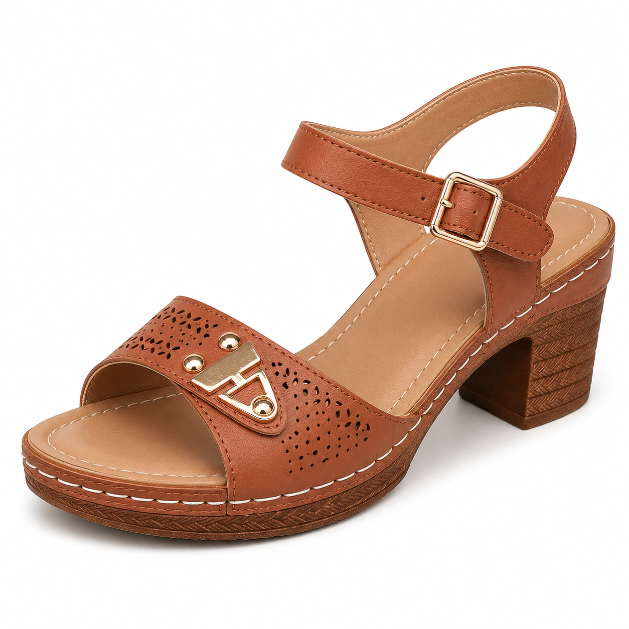 Vintage-Schuhe, schlicht, mit Schnürung, hoher Absatz, offene Ferse, Metall