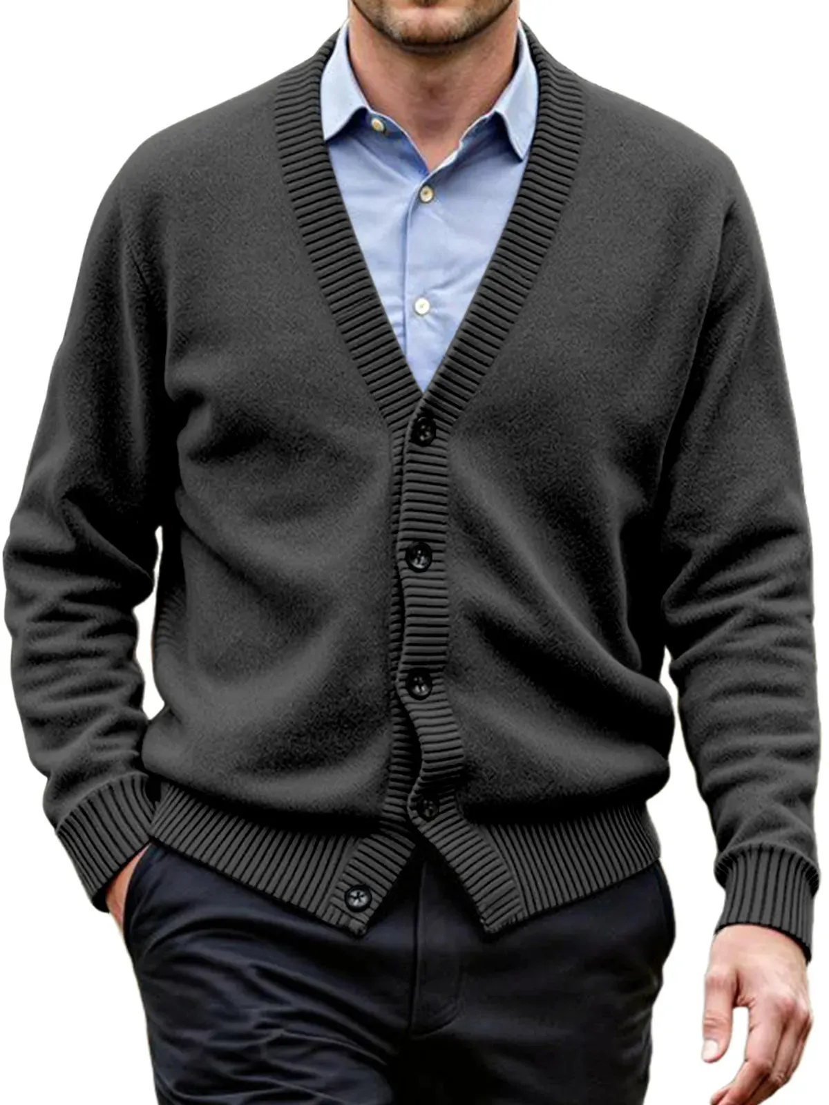 ⏰Saisonaler Abverkauf🔥Herren-Strickjacke, einfarbig, für den Alltag