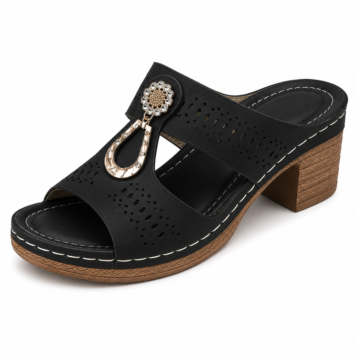 Livia | Komfortable Damen-Sandaletten mit Schmuckdetail