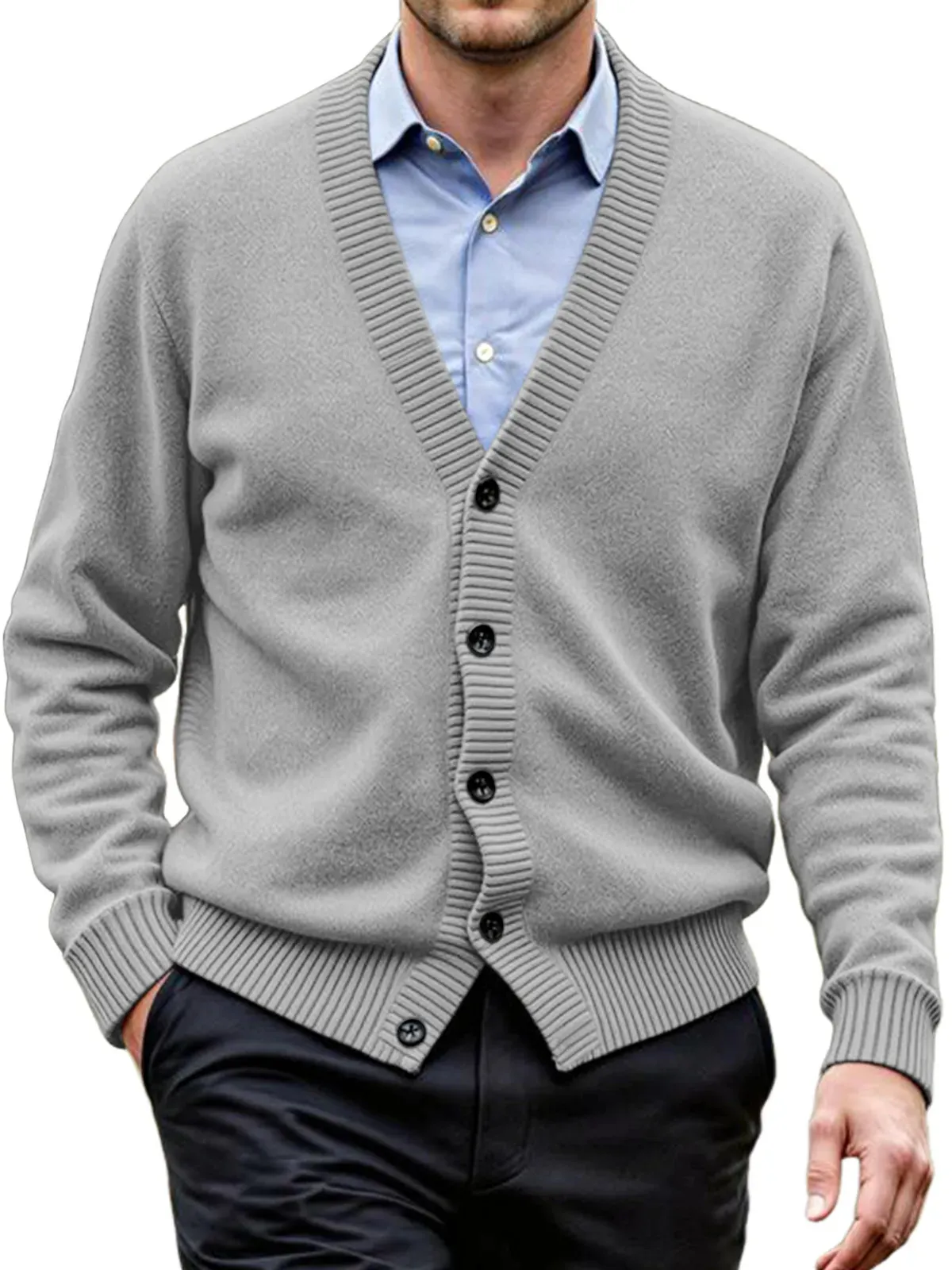 ⏰Saisonaler Abverkauf🔥Herren-Strickjacke, einfarbig, für den Alltag