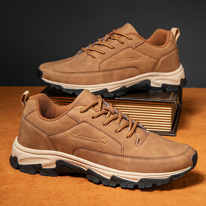 👟 Herren Komfort-Lederschuhe mit Fußgewölbestütze & Stoßdämpfung – Bequeme Sneaker für Alltag und Freizeit