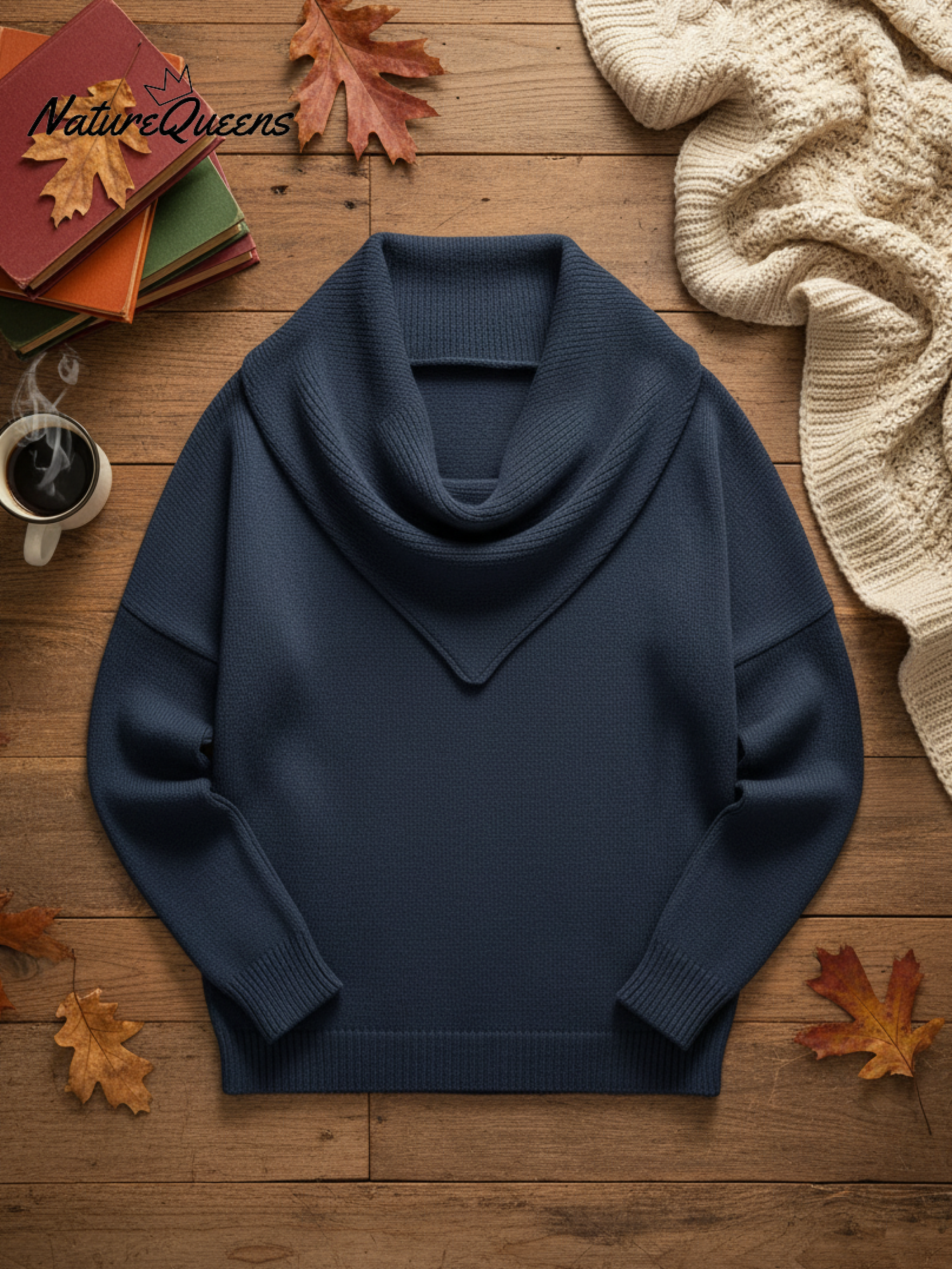 🔥Eleganter Retro-Pullover mit weichem Dreiecksausschnitt in Unifarben