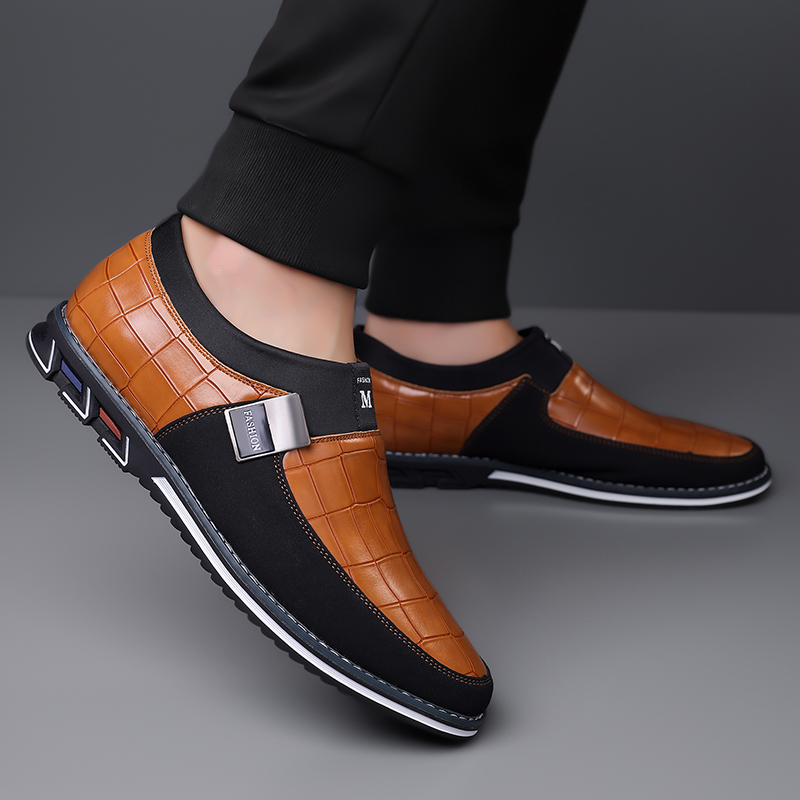 ⏰Saisonaler Abverkauf🔥Modische Herrenschuhe aus Kalbsleder im Karomuster