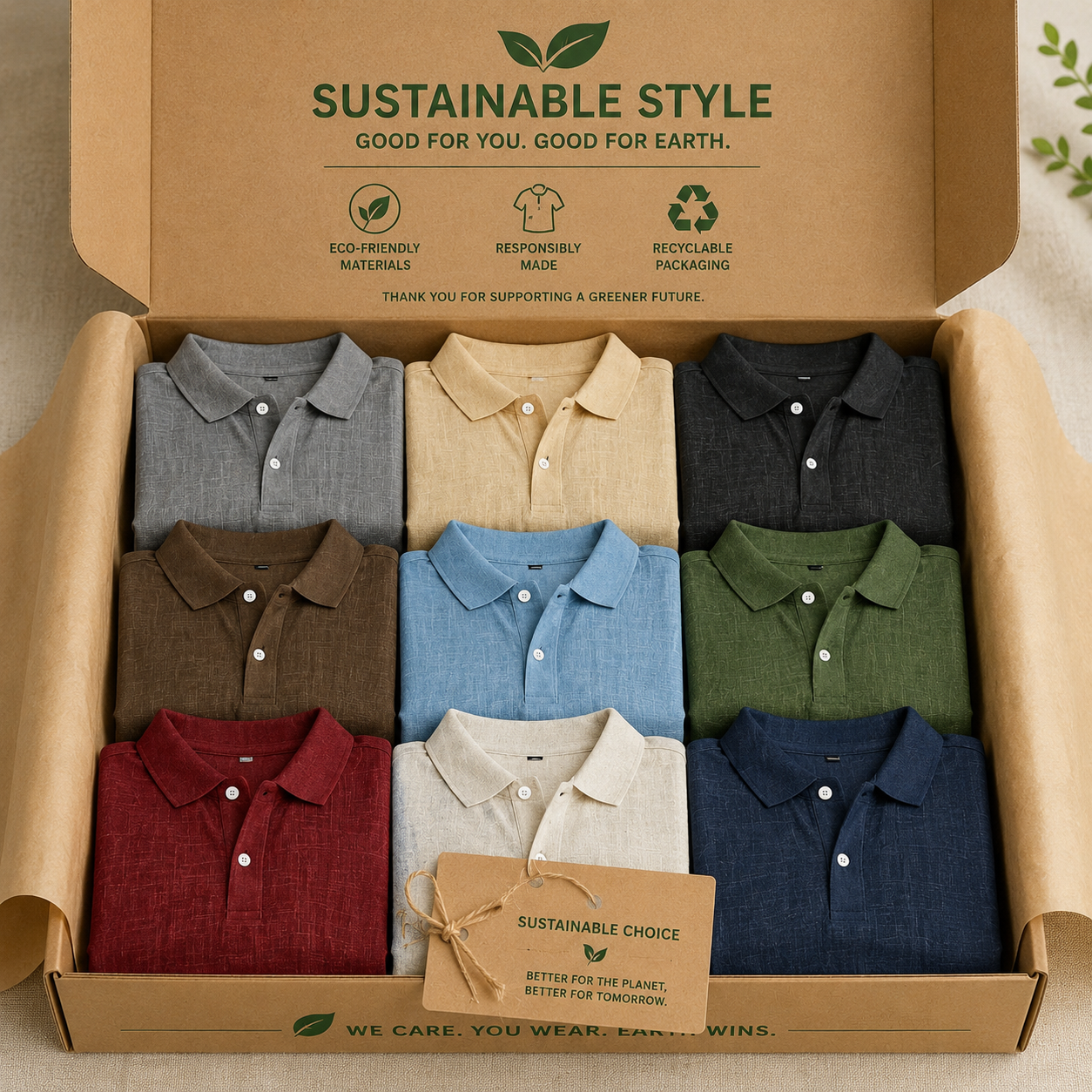 Men's Breathable Linen-Look Polo Shirt