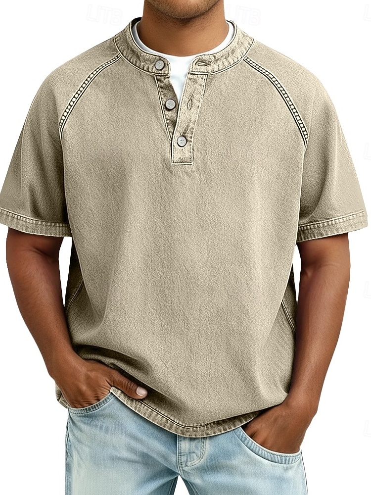 Männer können von diesem kuscheligen Henley-Shirt gar nicht genug bekommen