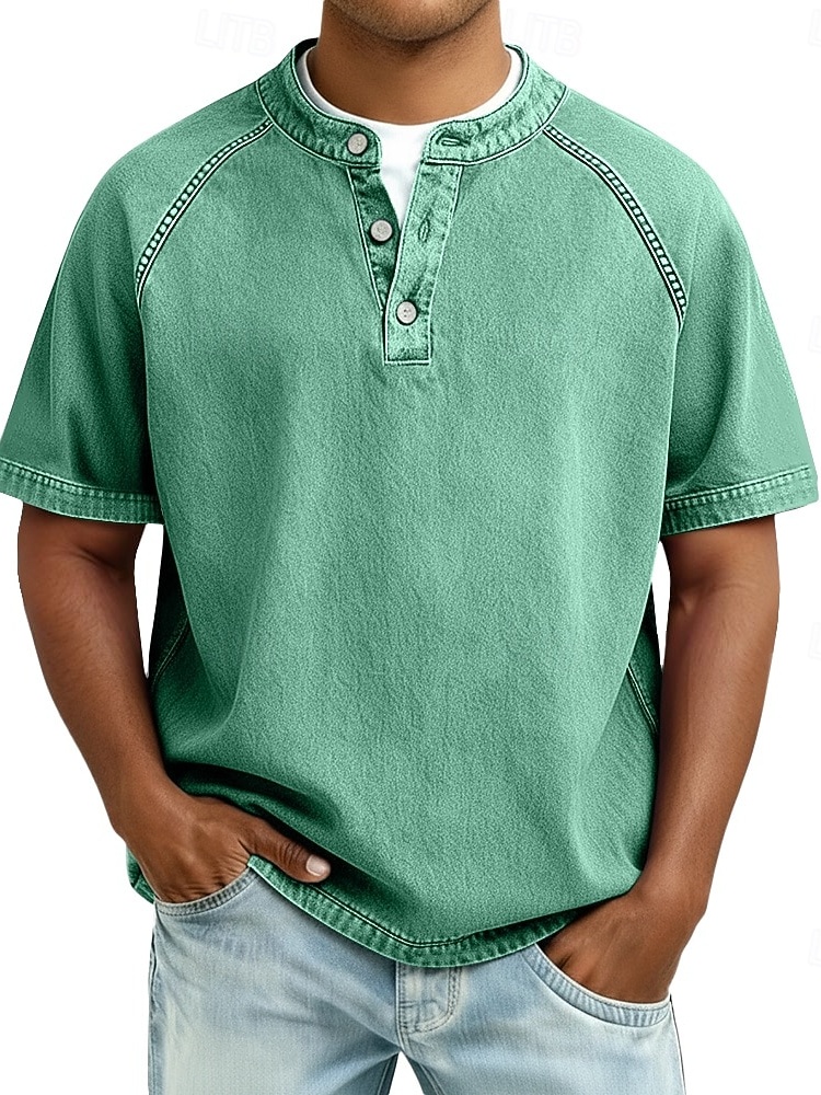 Männer können von diesem kuscheligen Henley-Shirt gar nicht genug bekommen