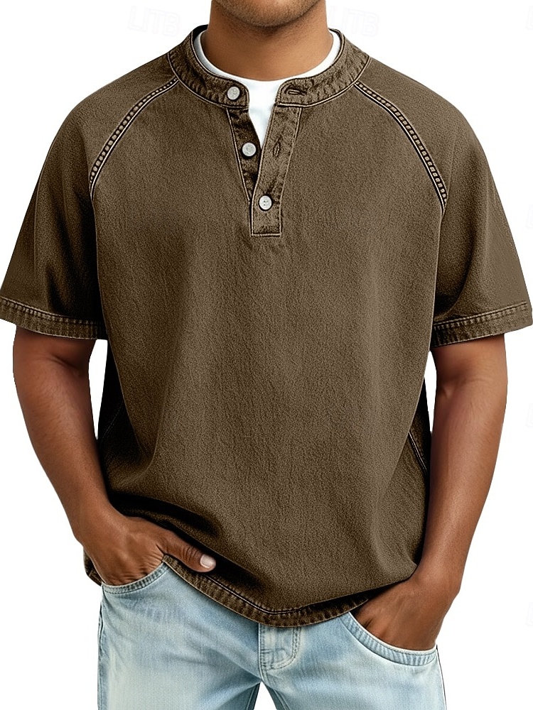 Männer können von diesem kuscheligen Henley-Shirt gar nicht genug bekommen