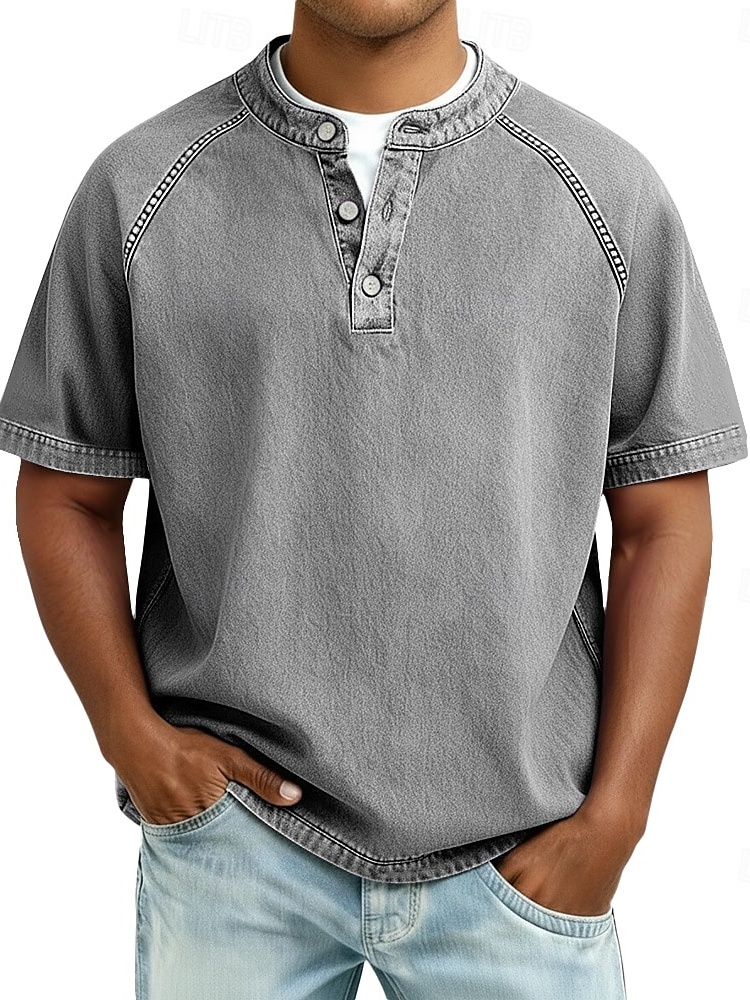 Männer können von diesem kuscheligen Henley-Shirt gar nicht genug bekommen