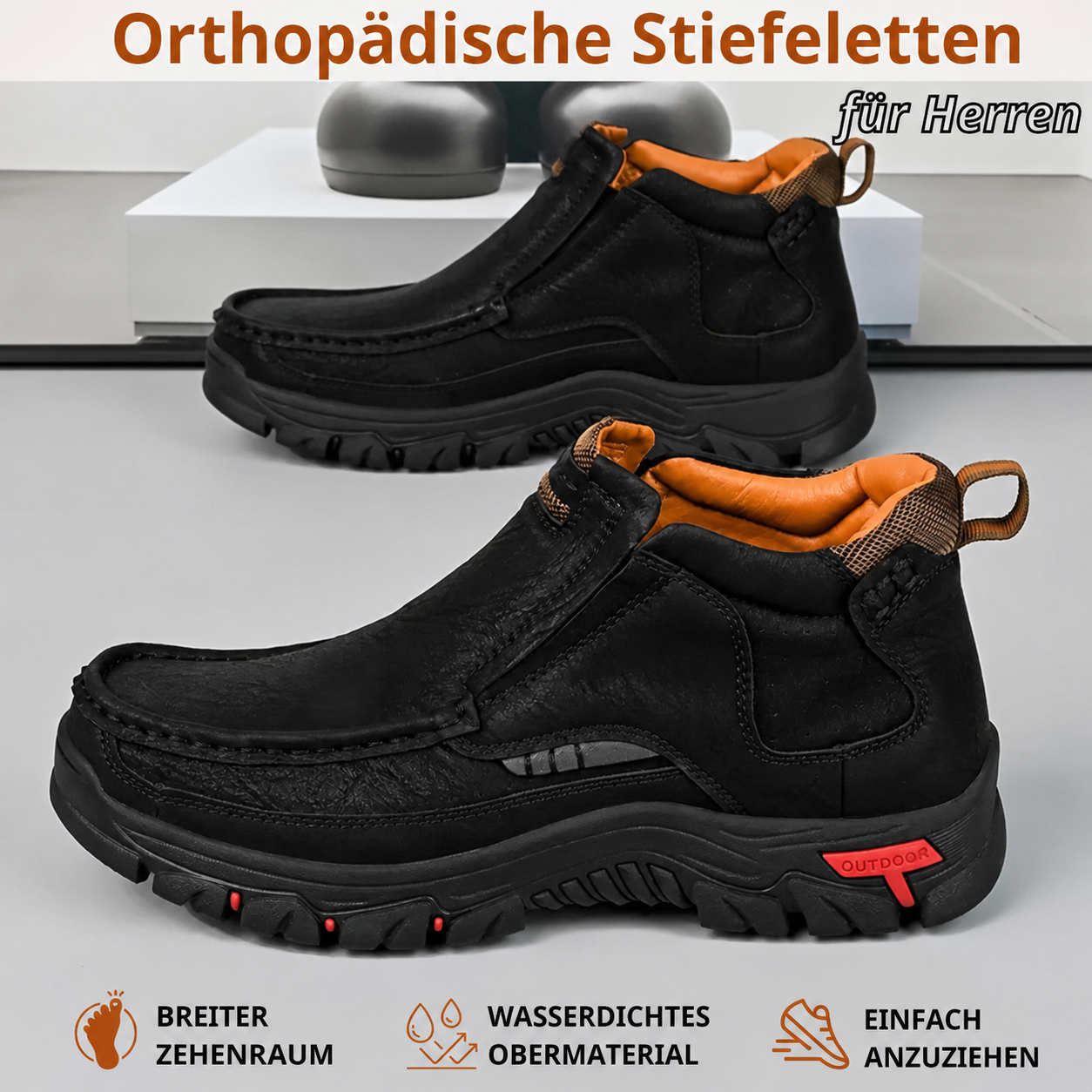 Orthopädische Stiefeletten für Herren