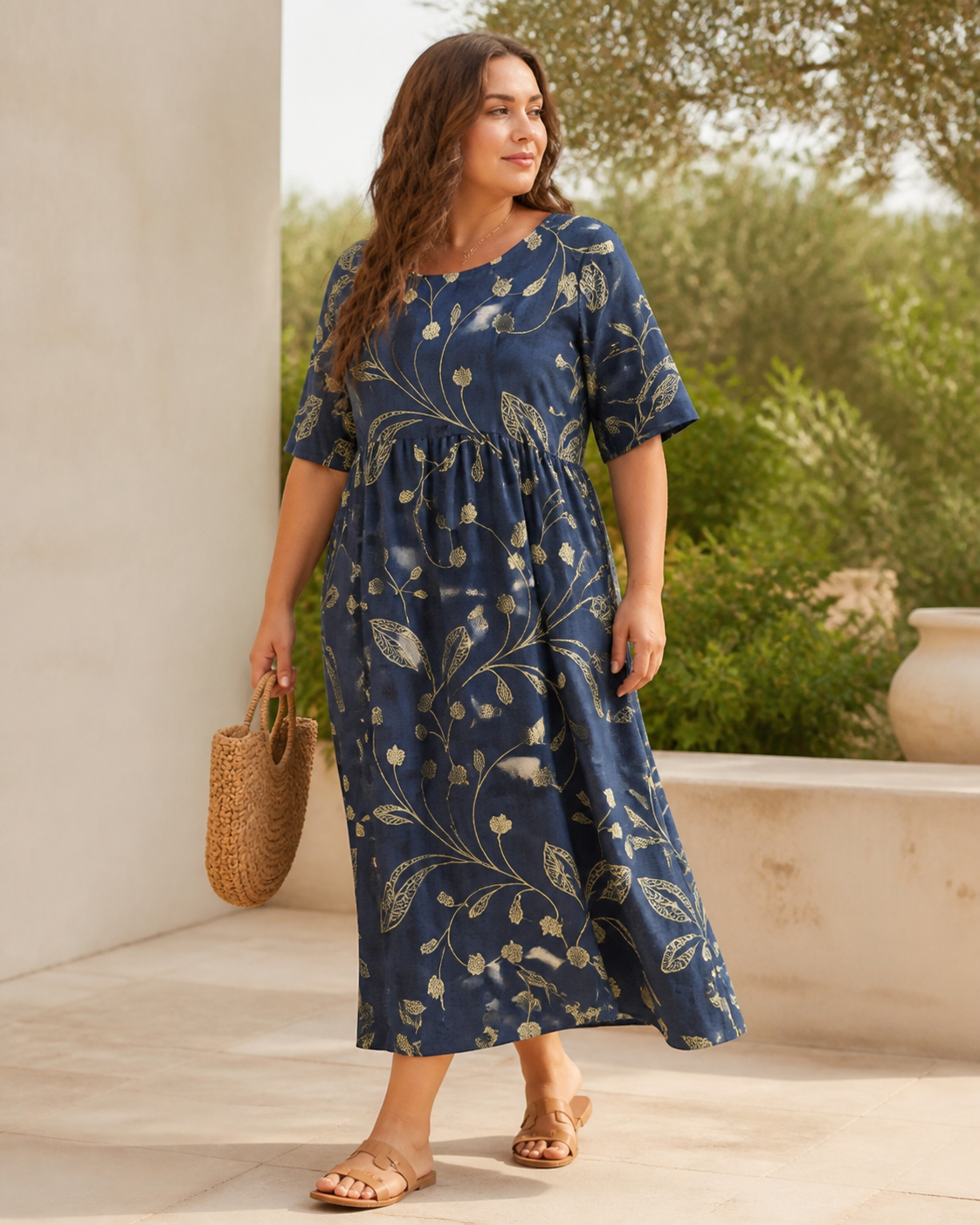 Bedrucktes Maxikleid als entspannter Alltagslook