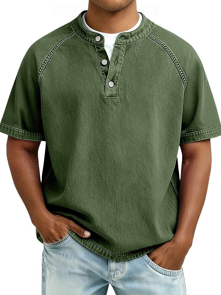 Männer können von diesem kuscheligen Henley-Shirt gar nicht genug bekommen