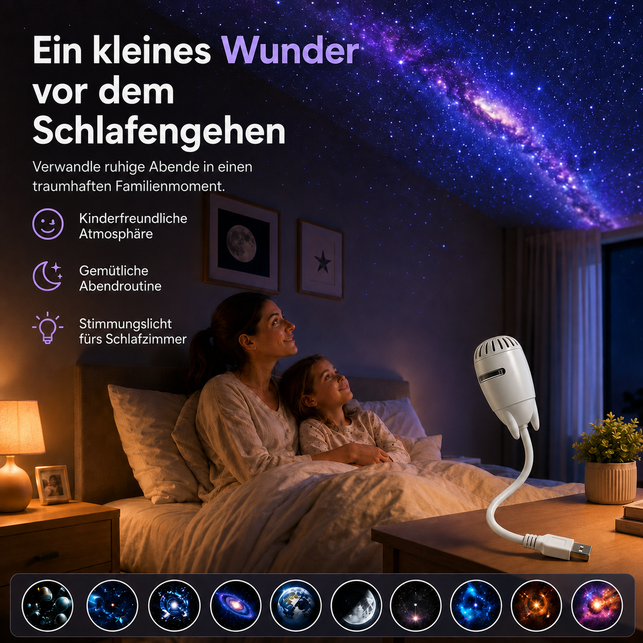 HD-Projektor mit deutscher Produktgrafik – Ansicht 4