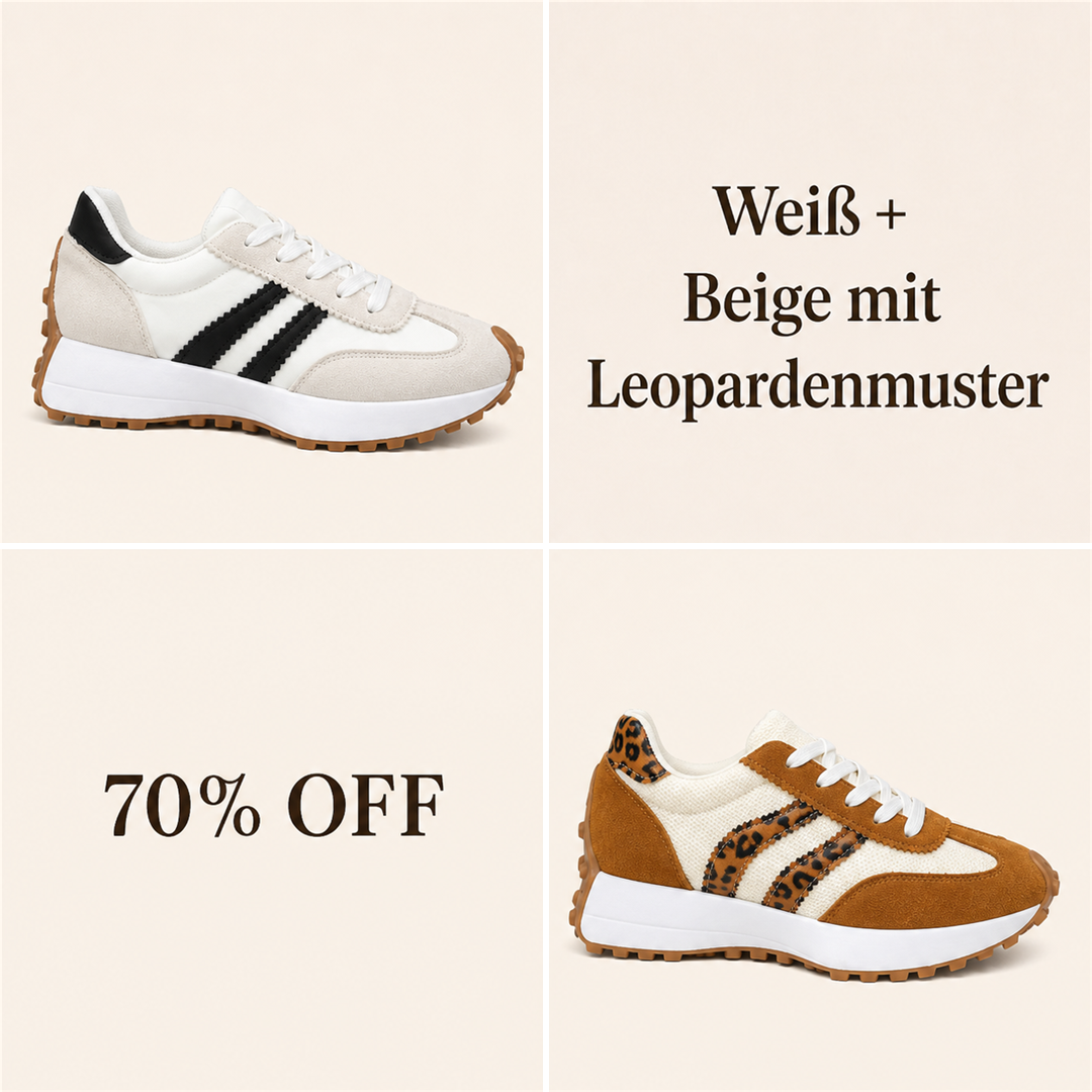 Weiß + Beige mit Leopardenmuster