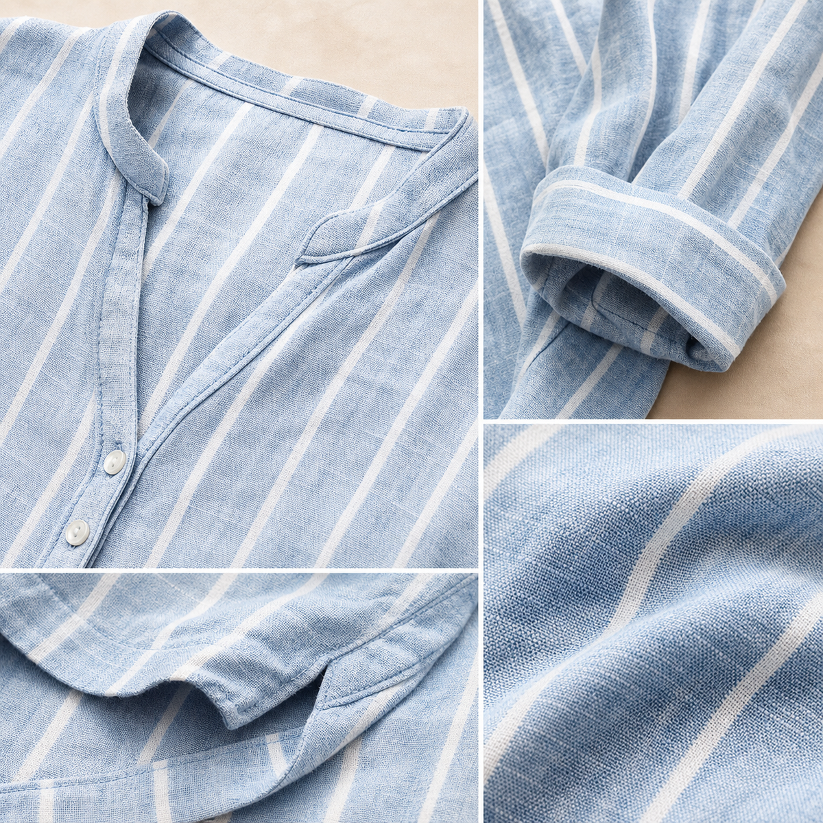 💫 Trend-Look | Leichte, gestreifte Bluse mit V-Ausschnitt
