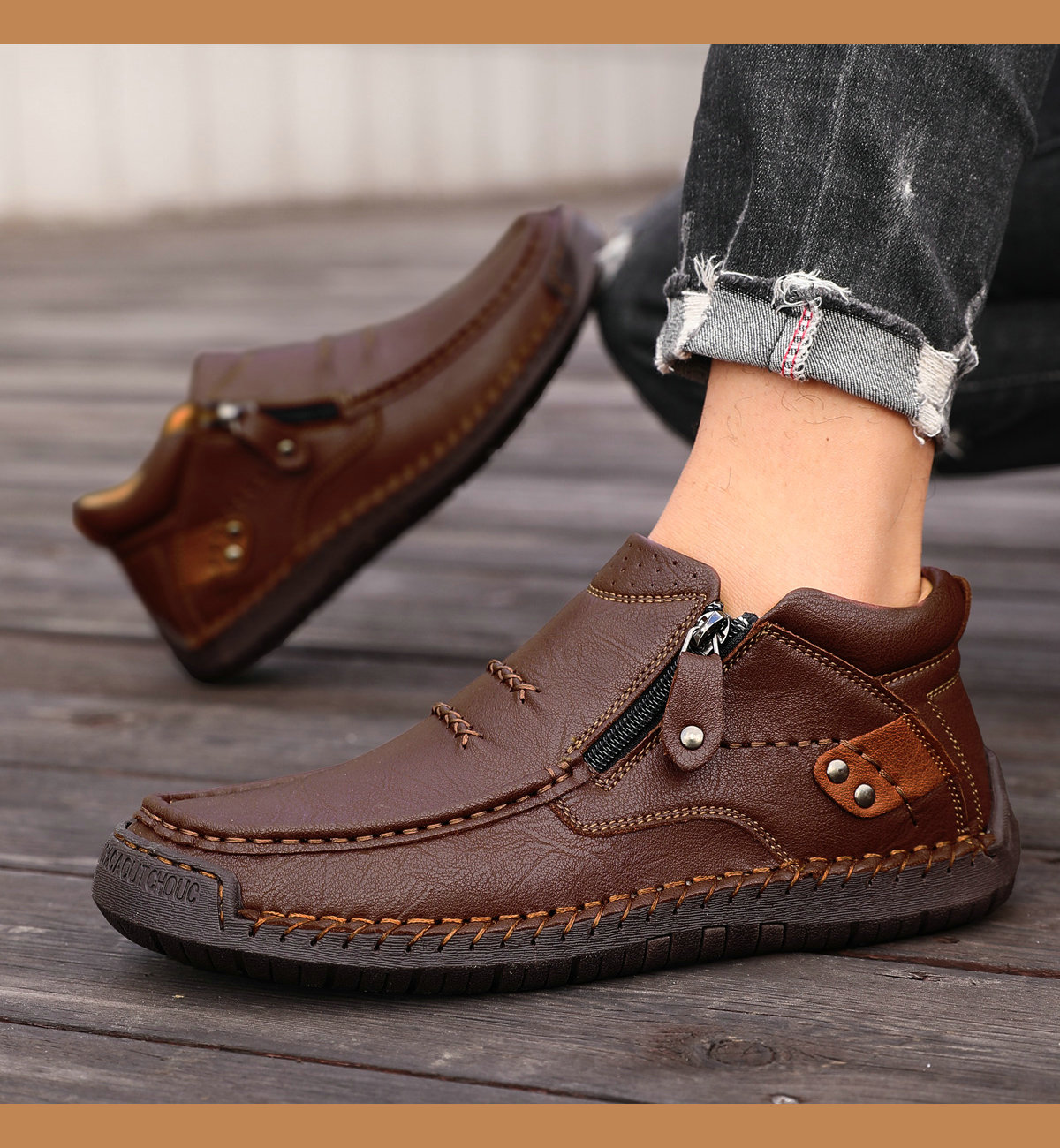 ⏰Saisonaler Abverkauf🔥Modische Herrenschuhe aus Kalbsleder, Plateau-Lederschuhe