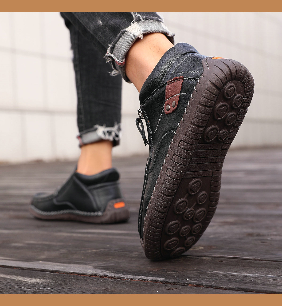 ⏰Saisonaler Abverkauf🔥Modische Herrenschuhe aus Kalbsleder, Plateau-Lederschuhe