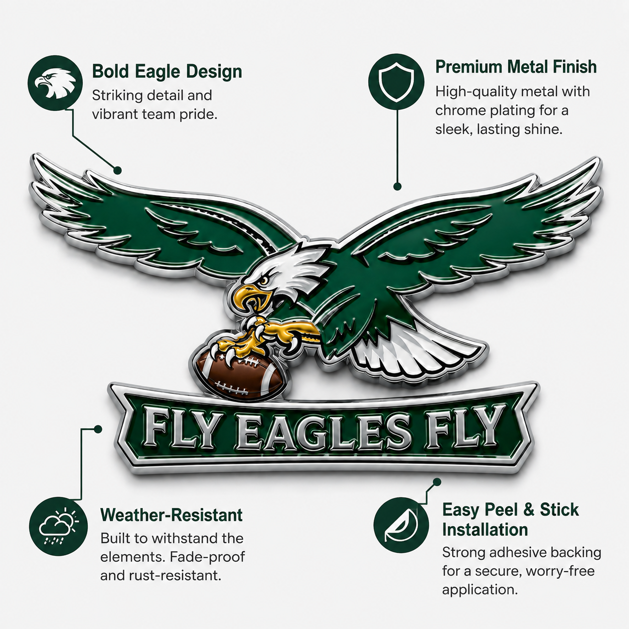 🦅 Fly Eagles Fly Car Emblem