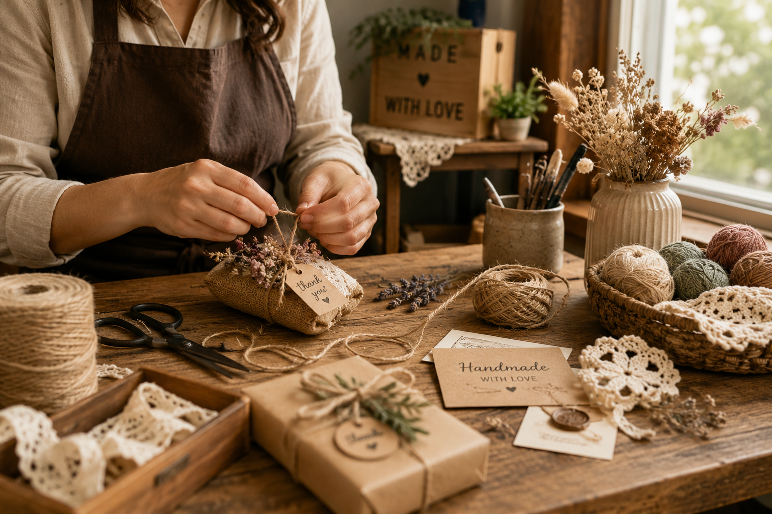 Warm handmade craft workshop