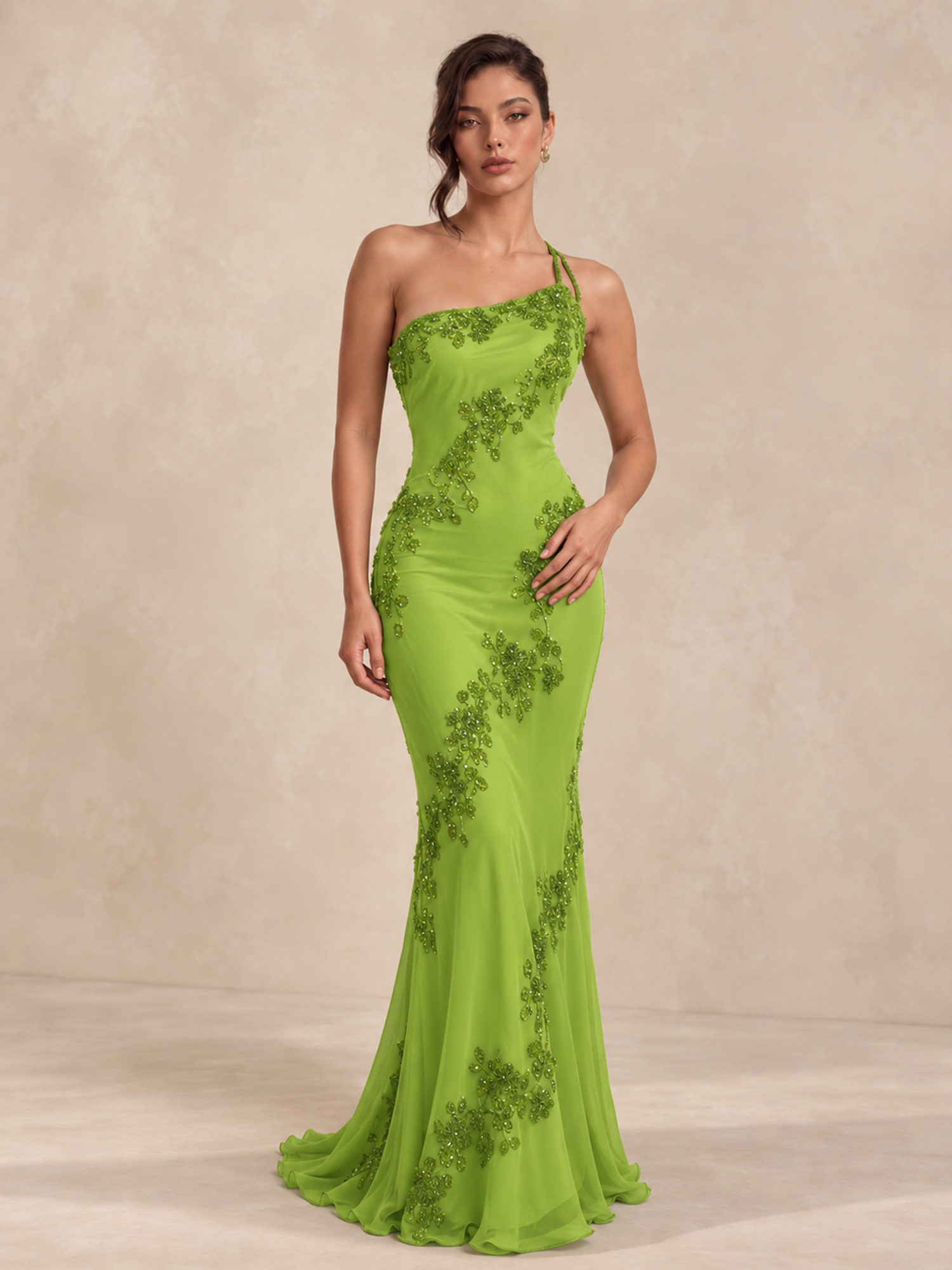 Chiffon Lace Sequin Mermaid Prom Dress