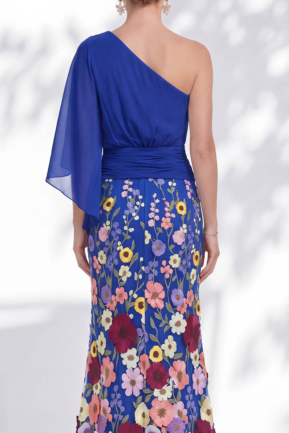 Floral Mermaid One Shoulder Maxi Dress