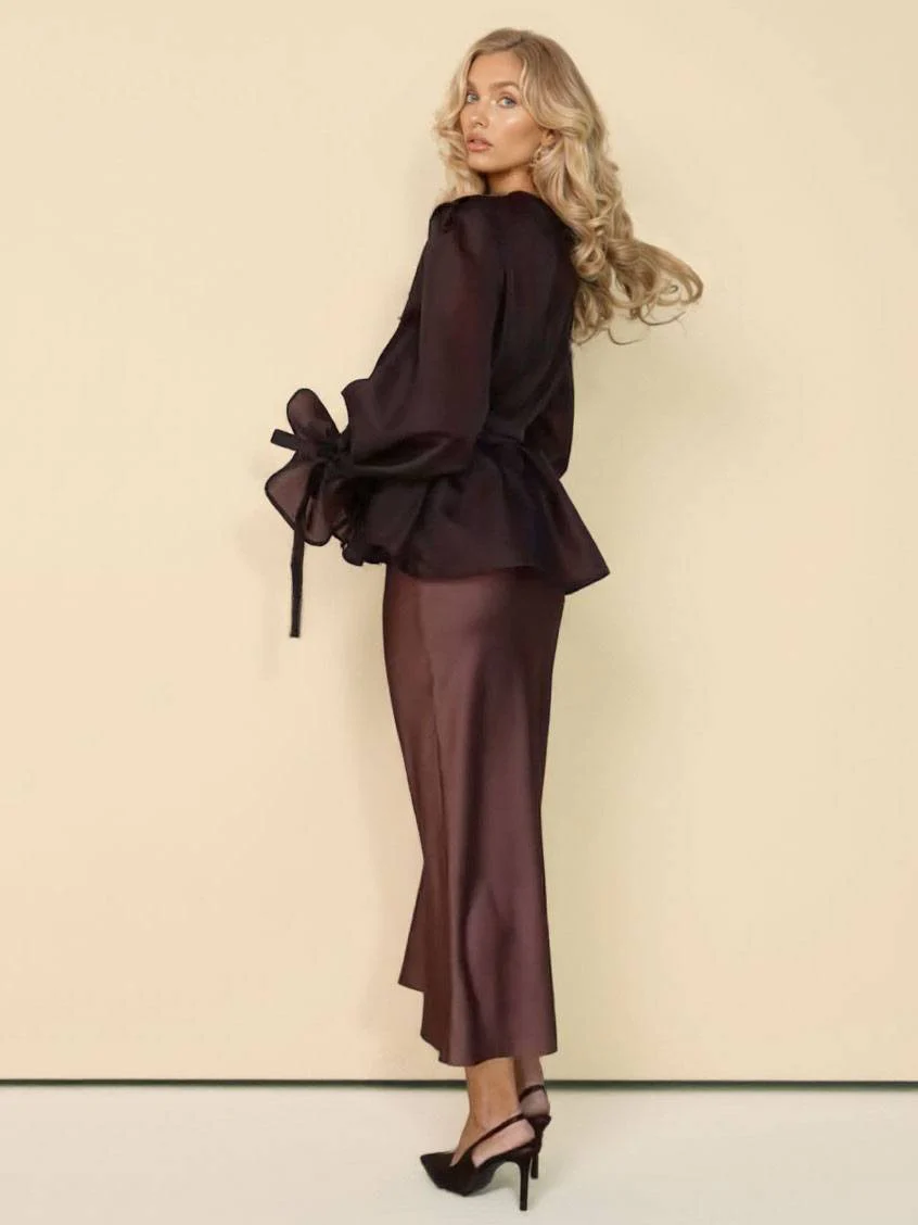 Tulle Shirt Sling Dress And Belt Set