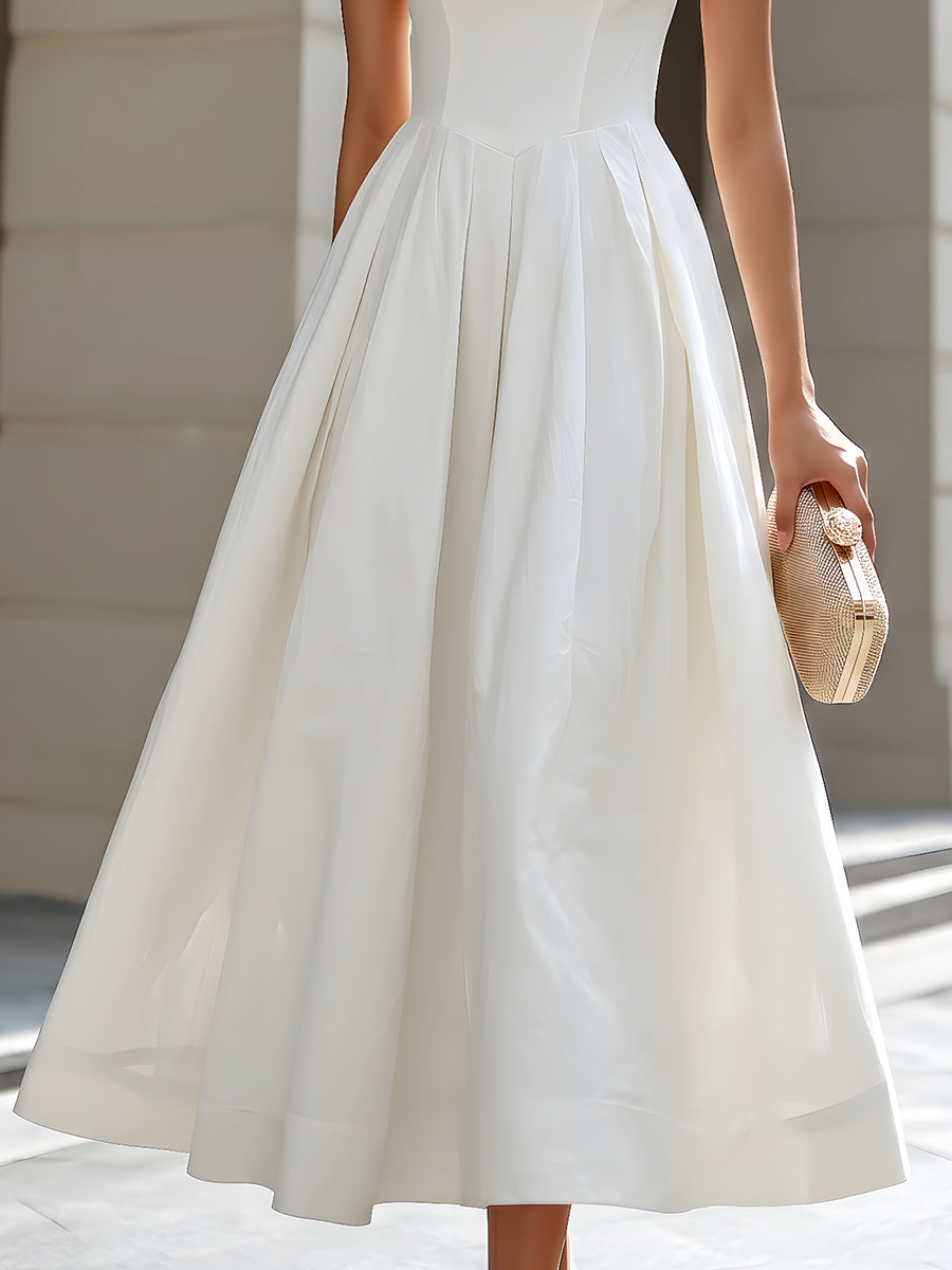 Square Neck Halter A-Line Maxi Dress